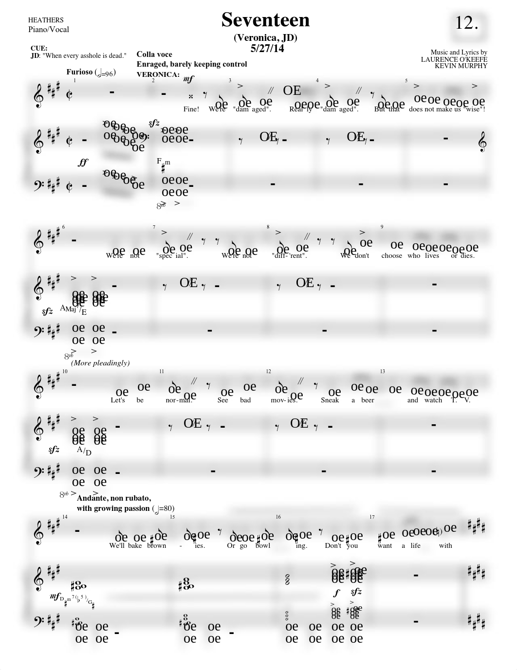 Seventeen (official version) - Heathers the Musical (sheet music).pdf_d1cmyxkhfuk_page1