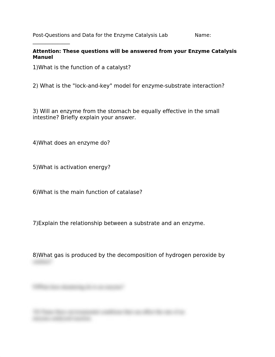 Enzyme Catalysis- Post lab questons and Data.docx_d1dcsvrryol_page1