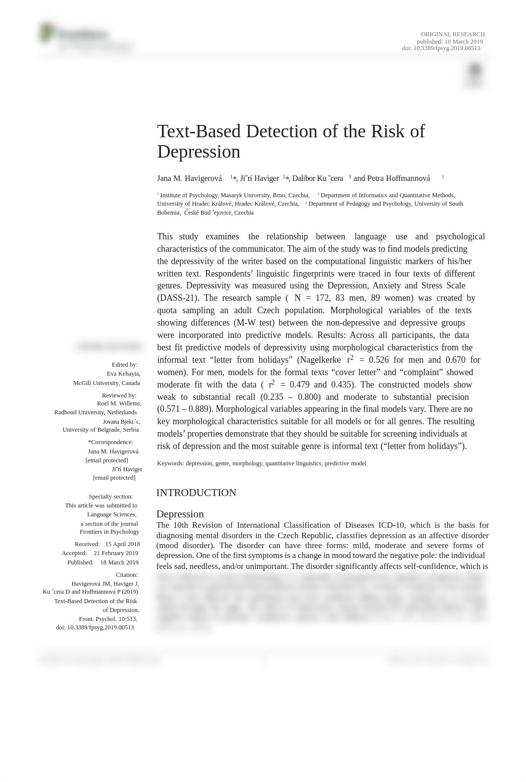 6. Text-Based Detection of the Risk of Depression.pdf_d1dikb12e4j_page1