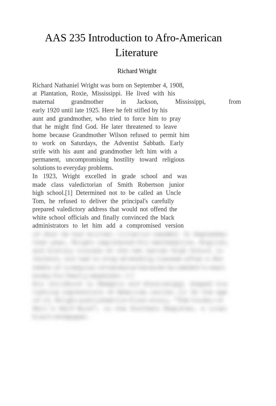 AAS 235 Introduction to Afro-American Literature (RIchard Wright)_d1dv50oav7c_page1