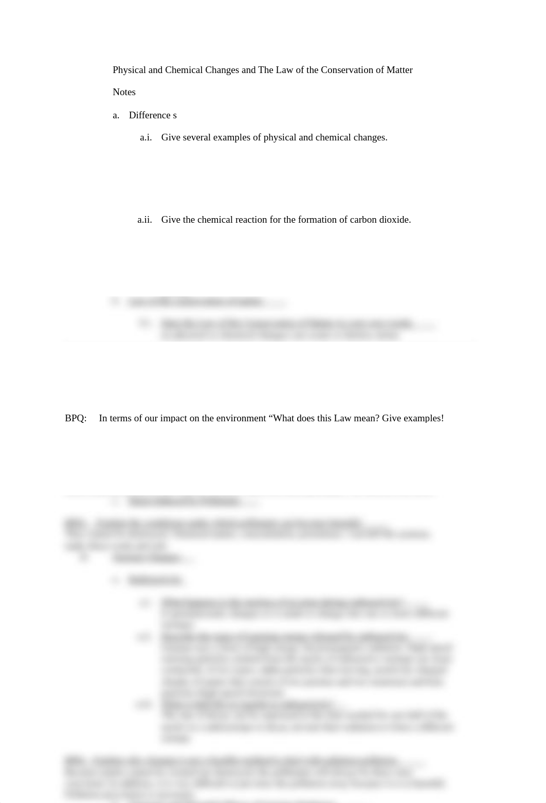 Physical and Chemical Changes and The Law of the Conservation of Matter Notes_d1e2vhkfkfg_page1