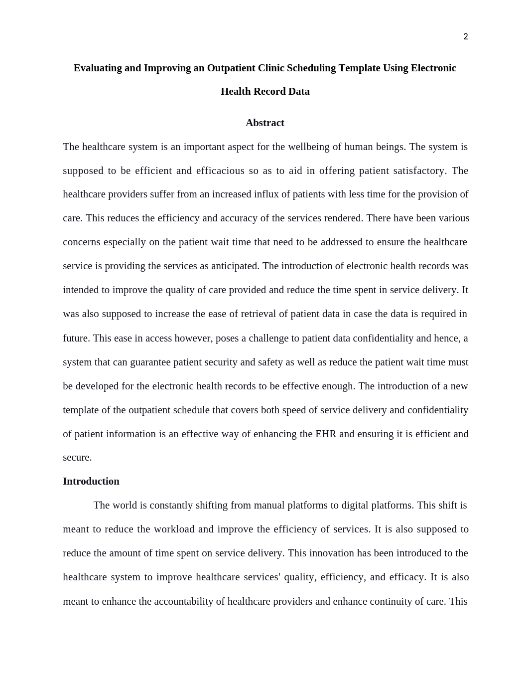 Evaluating and Improving an Outpatient Clinic Scheduling Template Using Electronic Health Record Dat_d1e7h3pjj13_page2