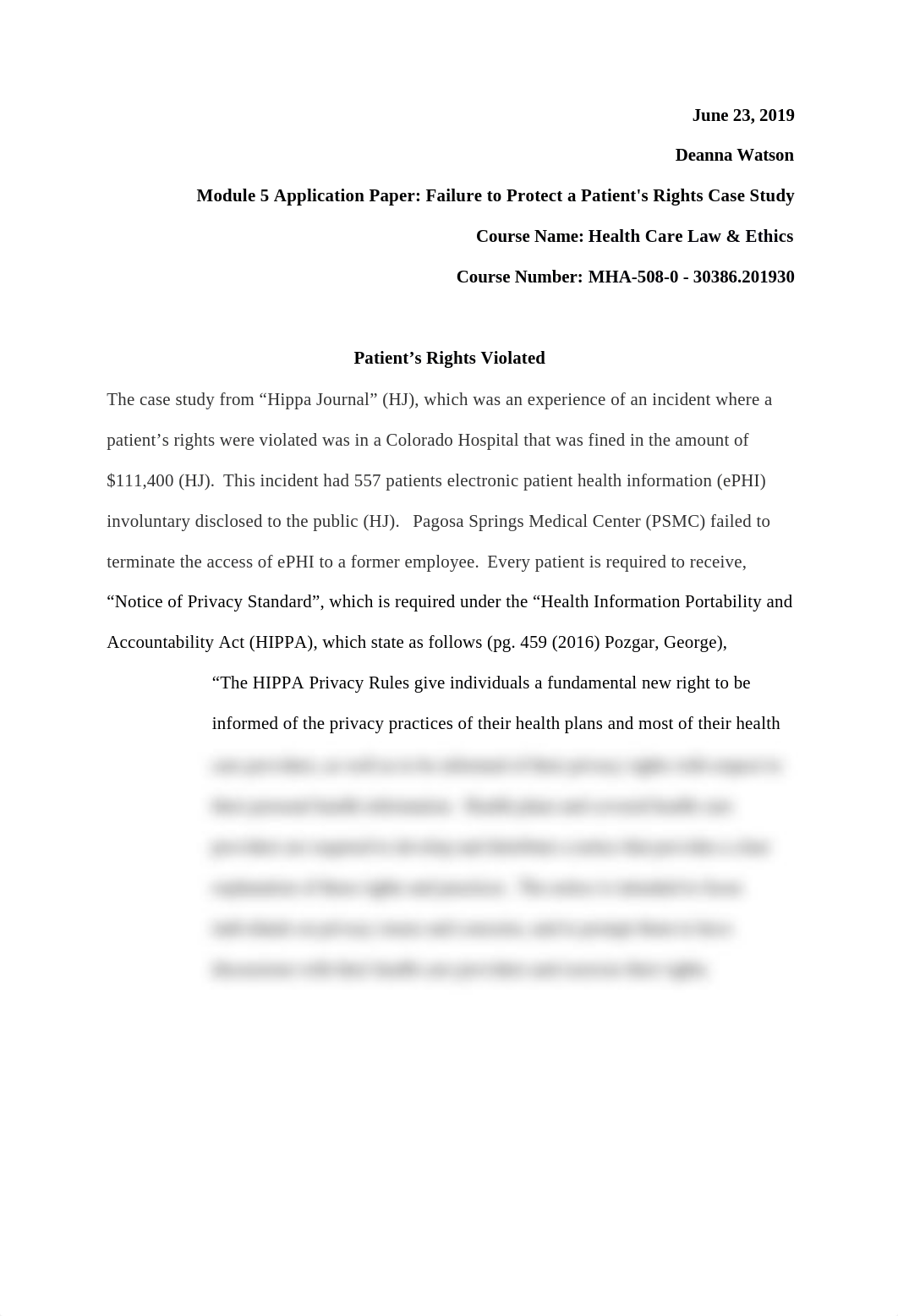 Module 5 Application Paper Failure to Protect a Patient's Rights Case Study.docx_d1ejmmnvomn_page1