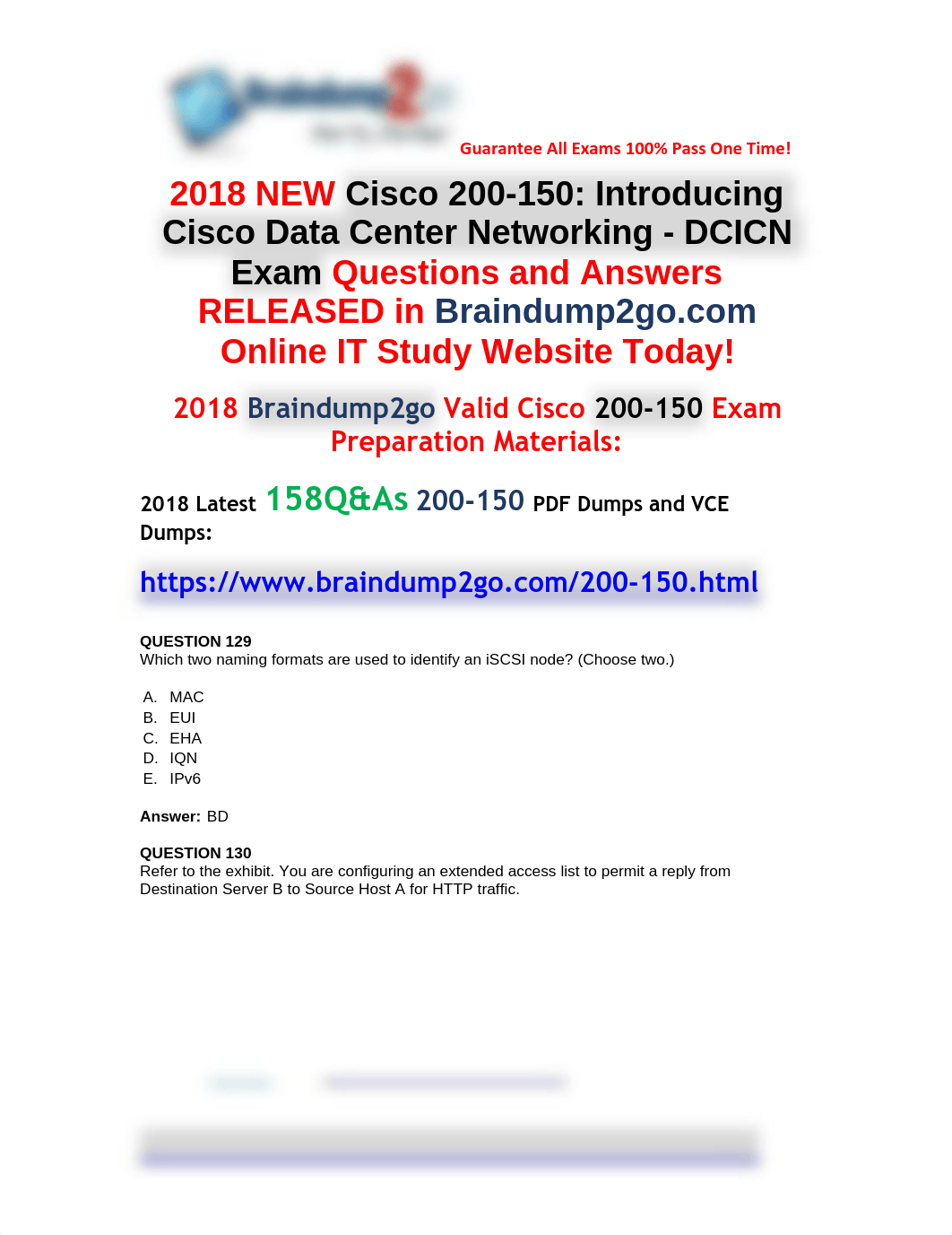 (1-November-2018)New Braindump2go 200-150 Dumps with VCE and PDF 158Q Free Share(Q129-Q141).pdf_d1emimh739q_page1