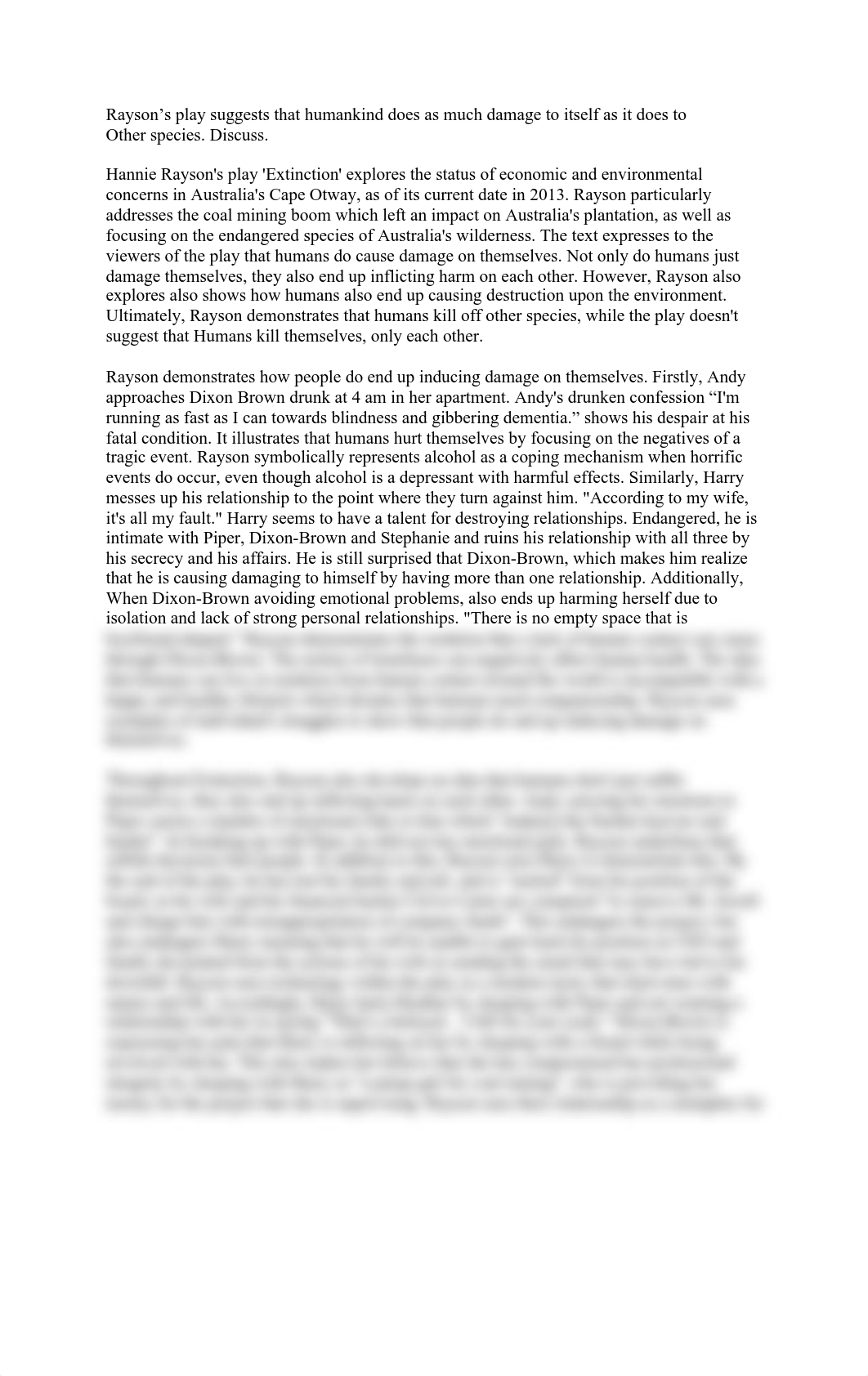 Rayson's play suggests that humankind does as much damage to itself as it does to.pdf_d1esd3y0kaz_page1