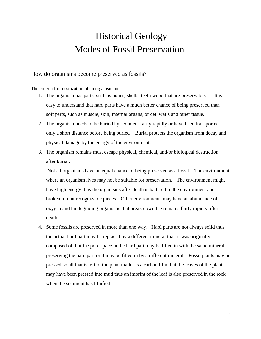 Modes of fossil preservation lab.docx_d1ez12tvrhg_page1