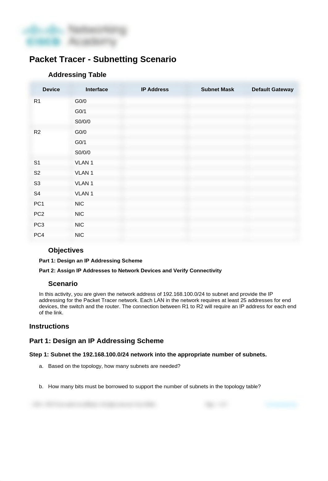 11.7.5 Packet Tracer - Subnetting Scenario.docx_d1ffw3a78f1_page1