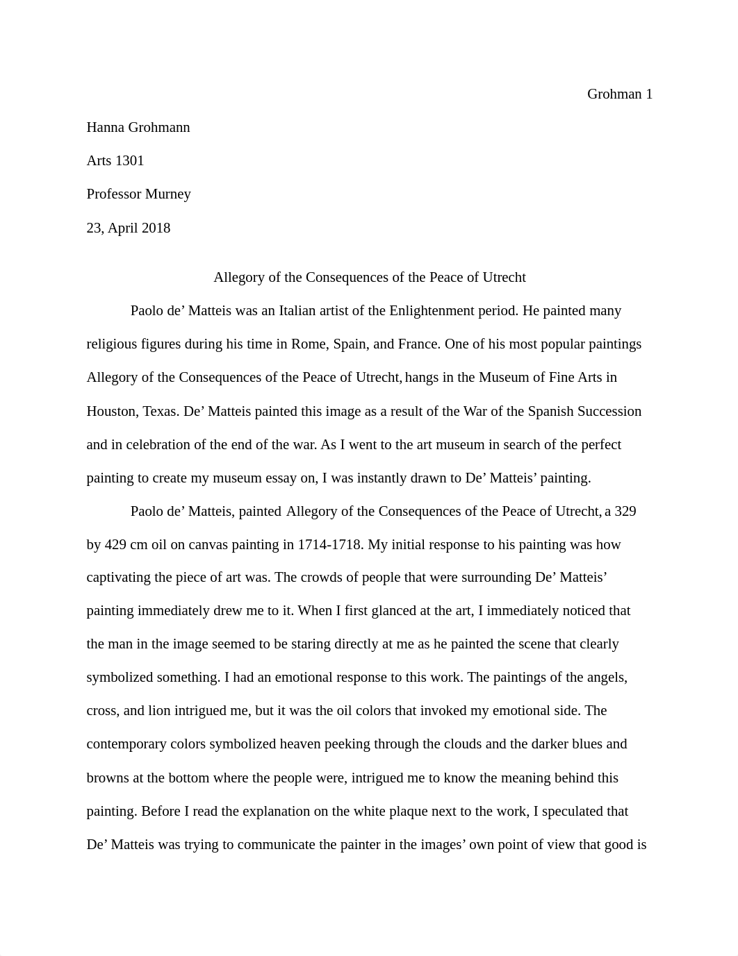 Art Museum Visit Paper .pdf_d1fn9dxyzso_page1