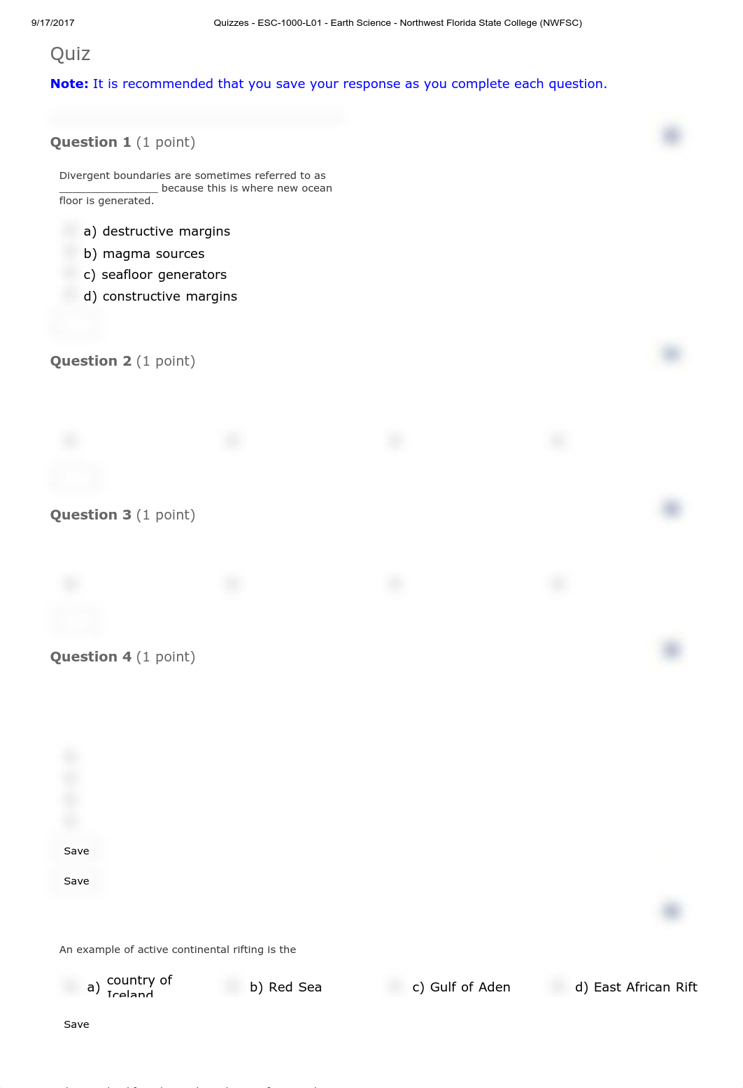 Quizzes - ESC-1000-L01 - Earth Science - Northwest Florida State College (NWFSC) divergent.pdf_d1g6dqk2tw8_page1