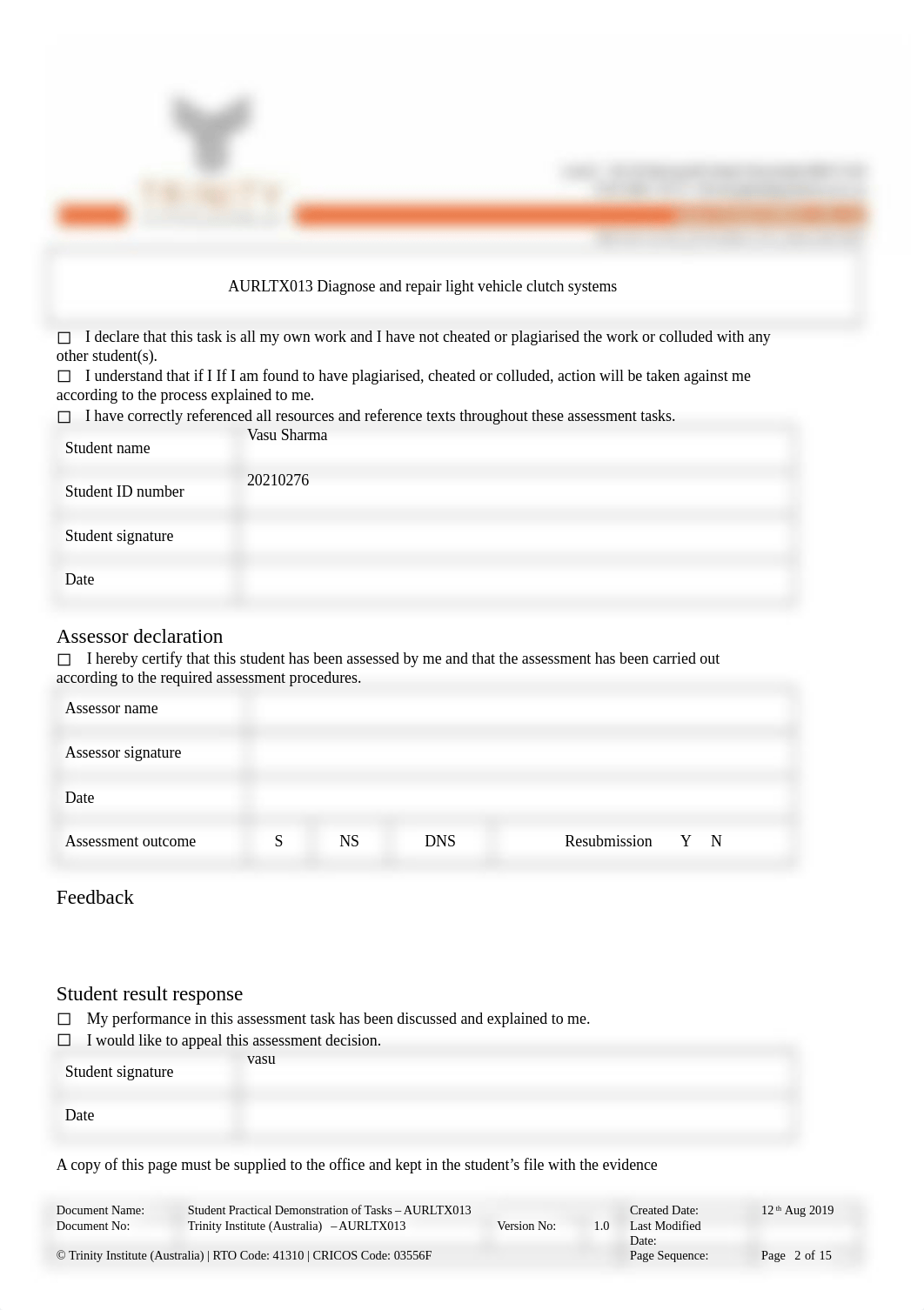 AURLTX013_Assessment 2_Practical Demonstration Tasks_V2 (1).docx_d1ge08n22y4_page2