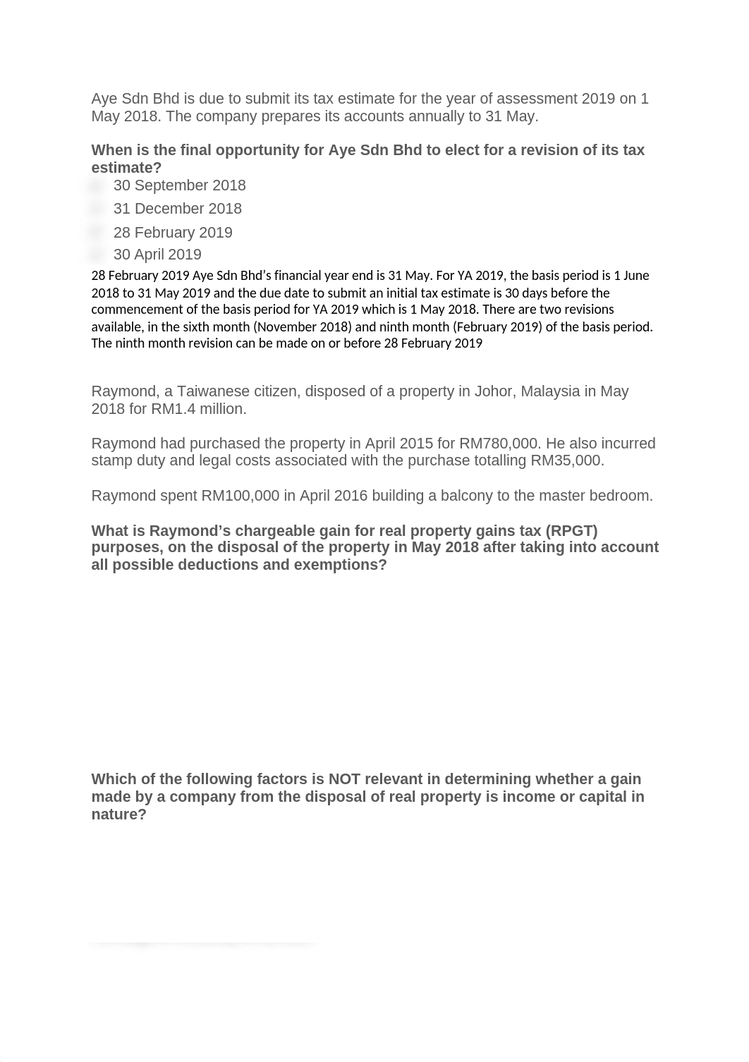 Aye Sdn Bhd is due to submit its tax estimate for the year of assessment 2019 on 1 May 2018.docx_d1gqb7c9vvm_page1