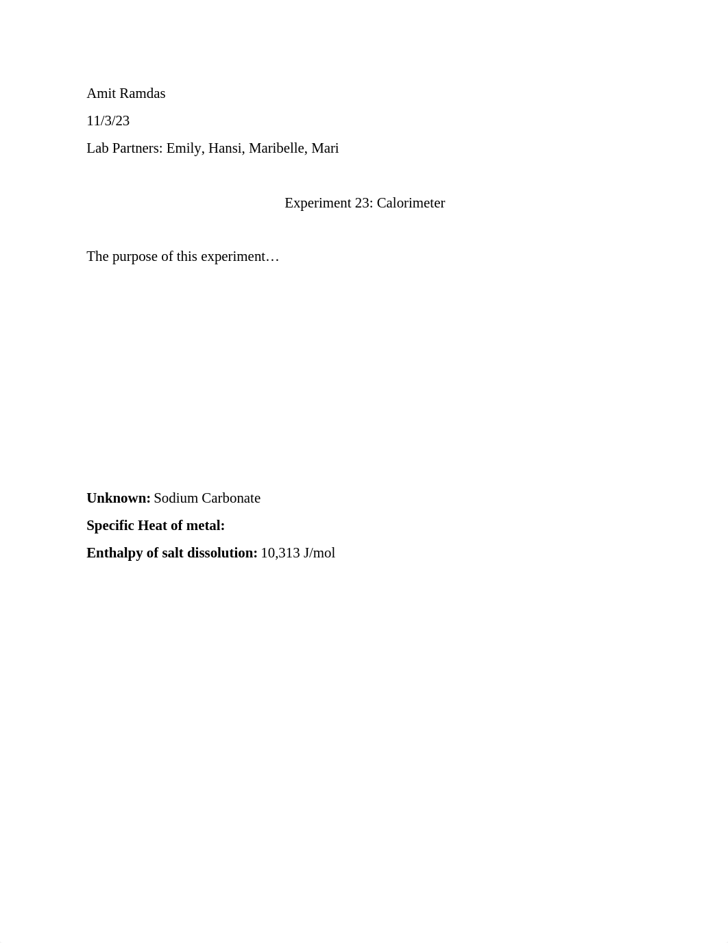 CHEM 1300 Experiment 23 Lab Report .docx_d1gr4yjzoh5_page1