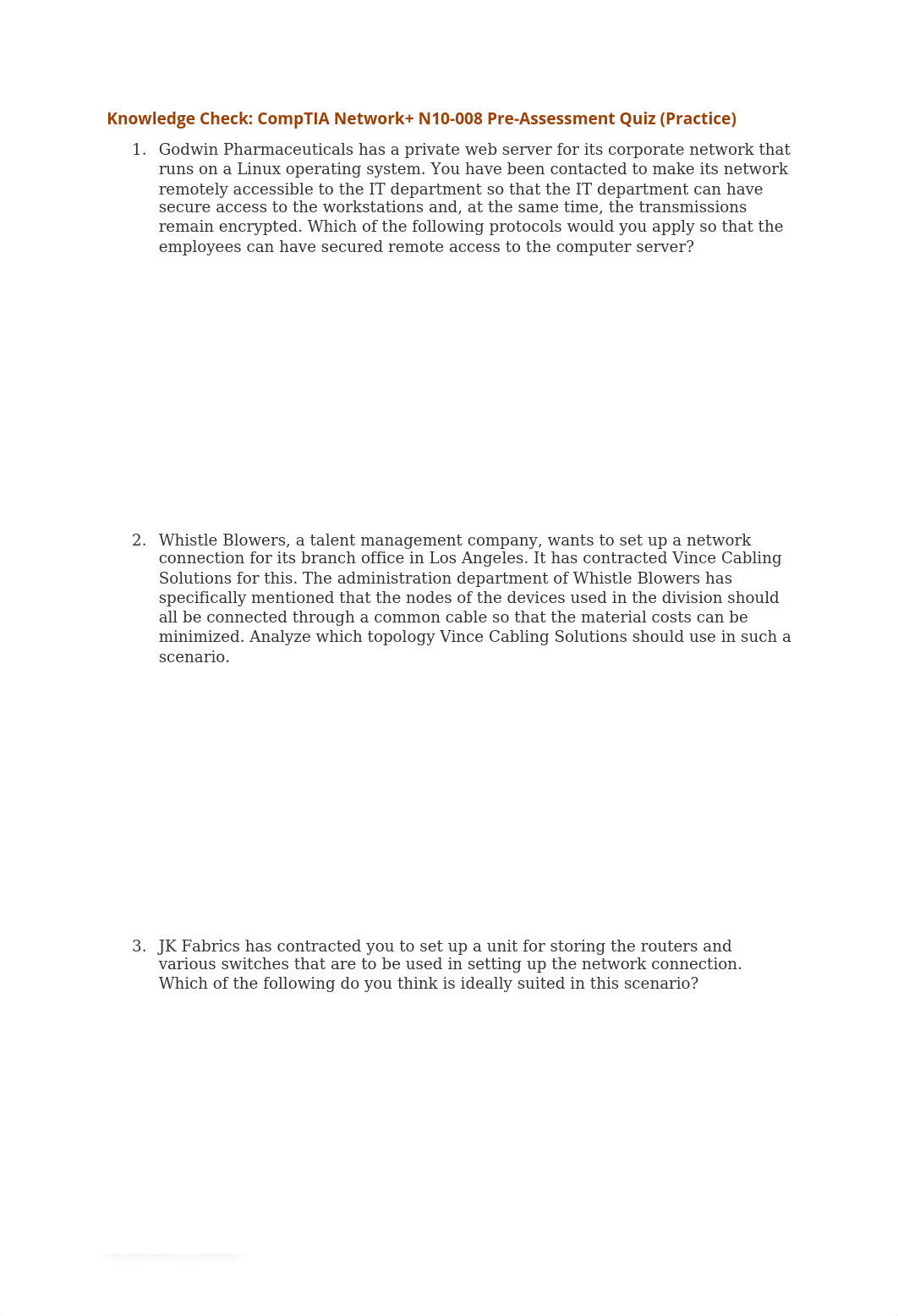 Knowledge Check N10-008 Pre-Assessment Quiz.docx_d1gvimcjsuy_page1