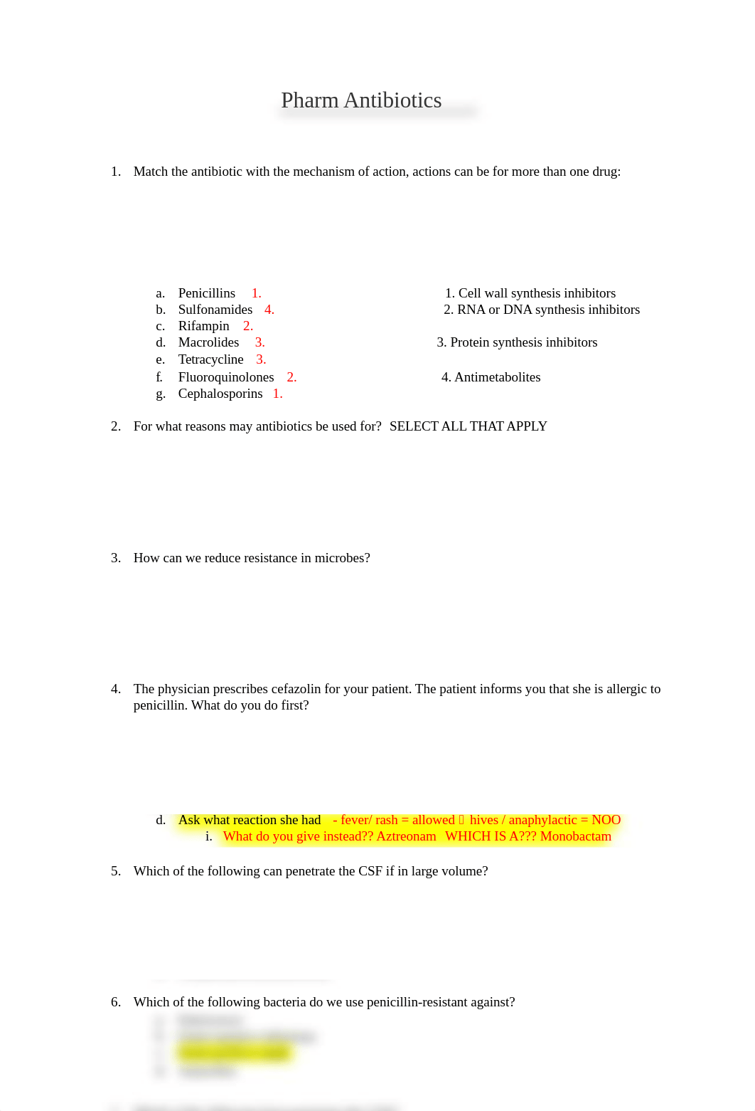 Pharm Antibiotics Answers.docx_d1gx1l48fi1_page1