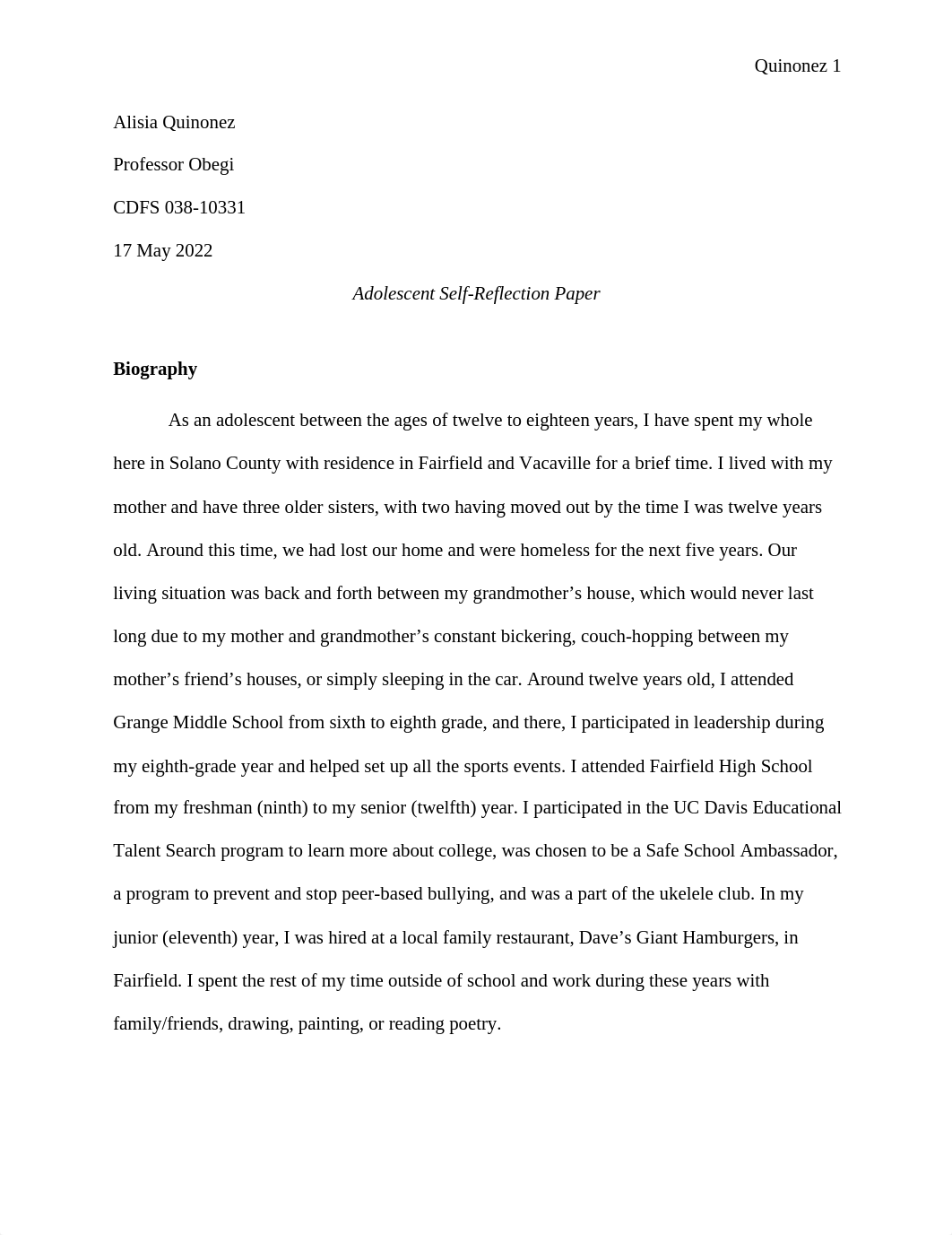 Adolescent Self-Reflection Paper - Alisia Quinonez.docx_d1h97wpc8vu_page1