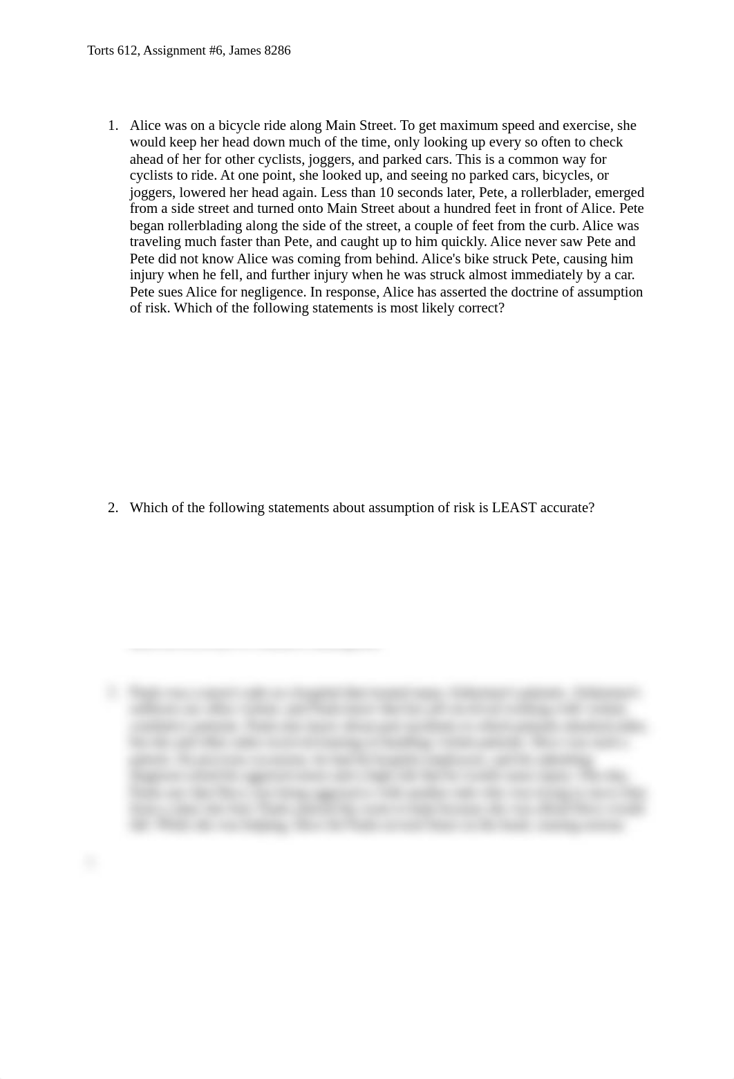 Torts 612, Assignment #6, James 8286.doc_d1hg29chcr4_page1