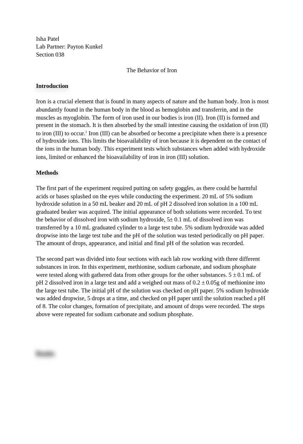 Bioavailability of Iron Lab Report .docx_d1i6gdat5nv_page1