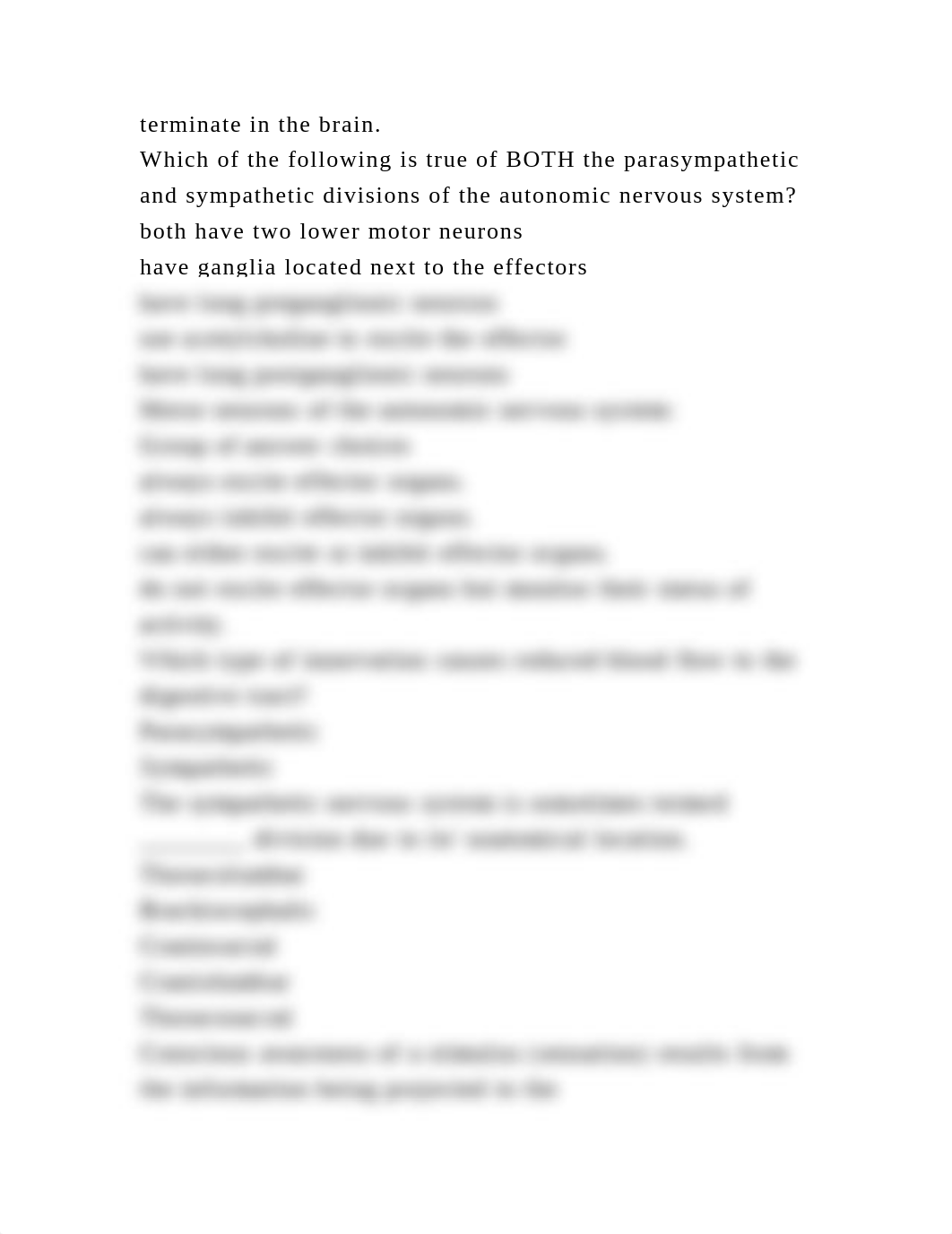 All of the following are functions of the hypothalamus EXCEPTthink.docx_d1idd40fpps_page3