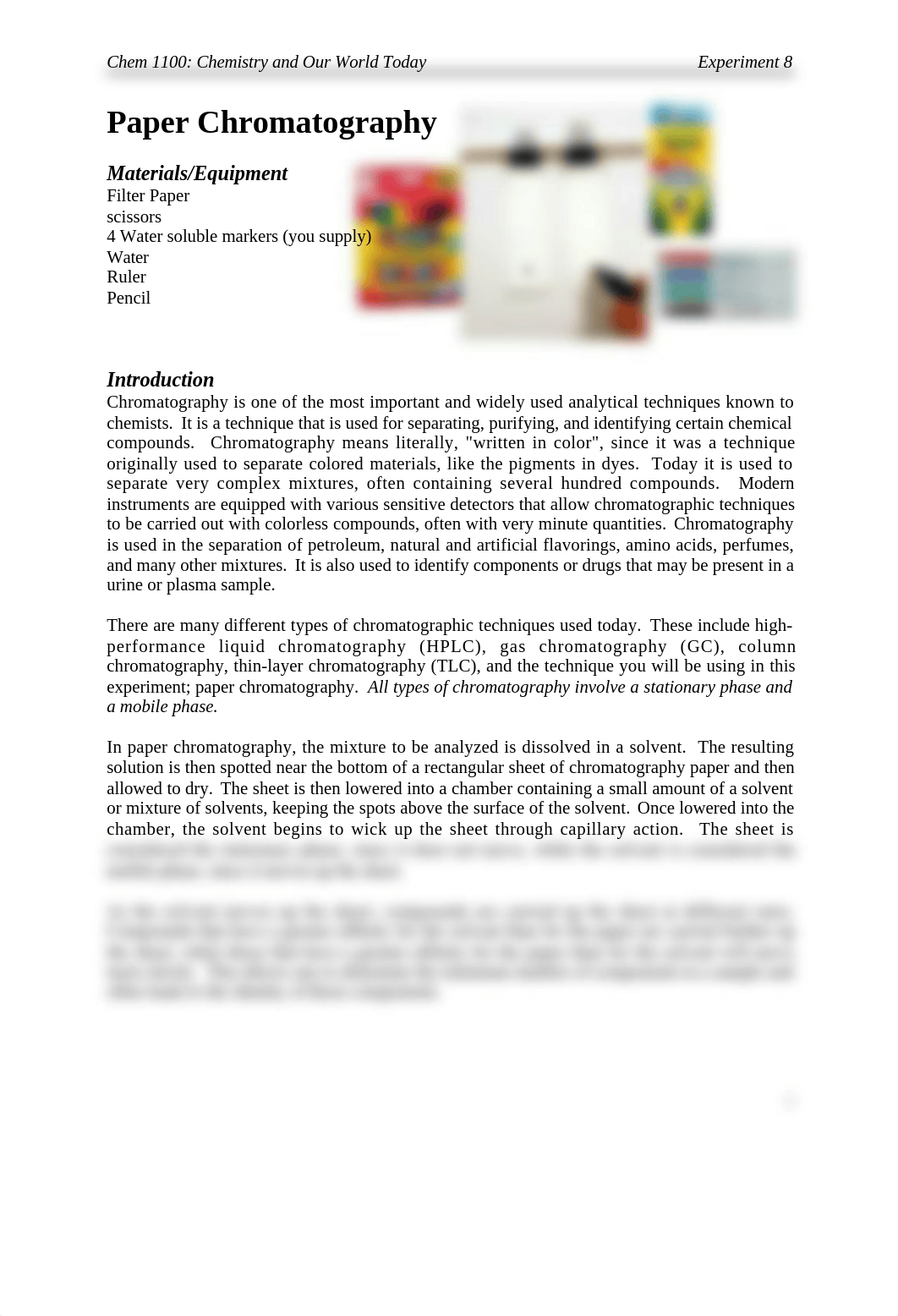 Ink Chromatography Lab Report_d1idlwal7fo_page1