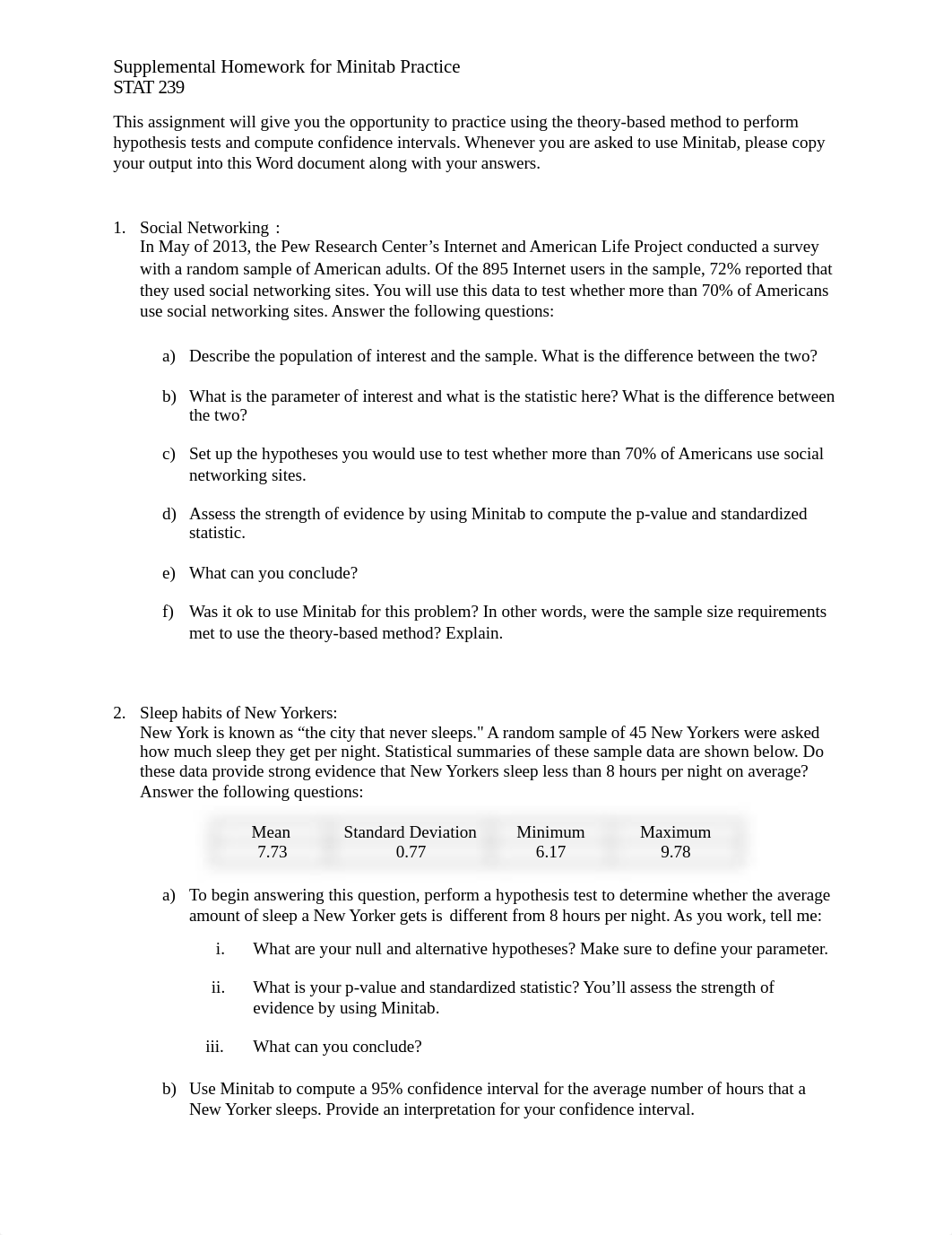 239 Supplemental Homework - Minitab Practice.docx_d1idyq8u08b_page1