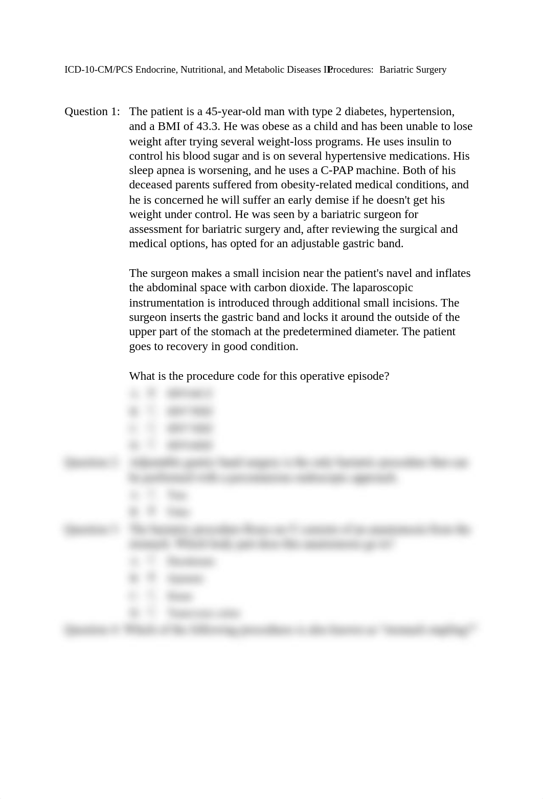 ICD-10-CM PCS Endocrine, Nutritional, and Metabolic Diseases II Procedures Bariatric Surgery.docx_d1irge2iwsf_page1