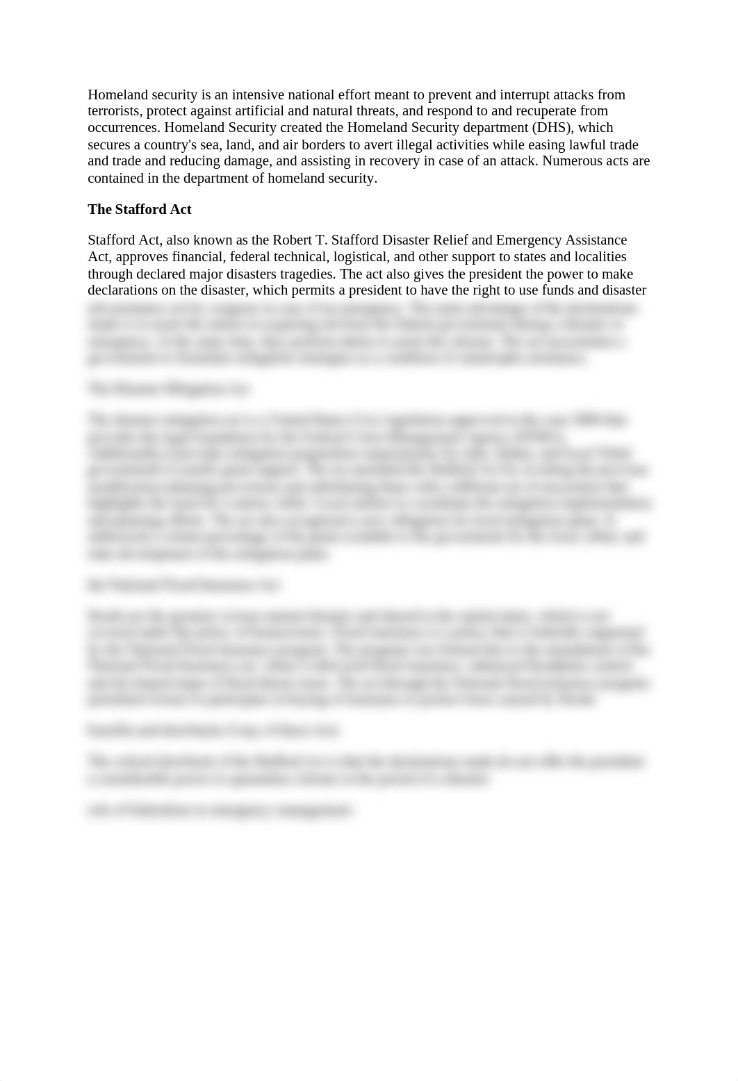 Stafford Act, also known as the Robert T. Stafford Disaster Relief and Emergency Assistance Act.docx_d1itllbmson_page1