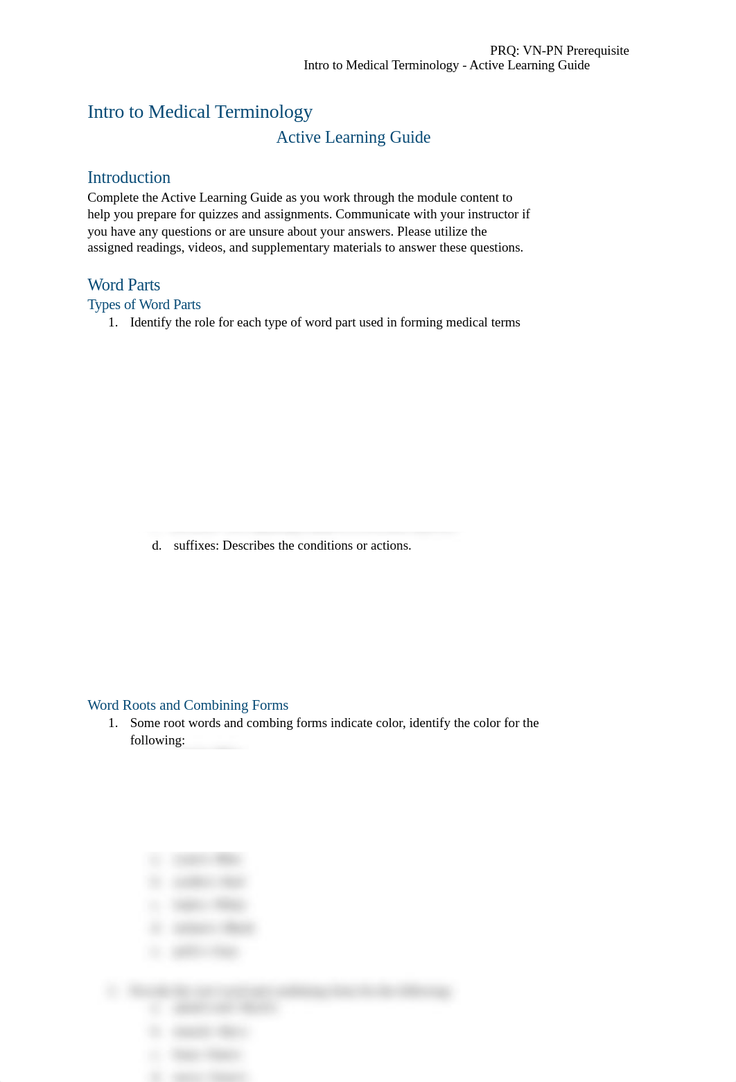 Assignment - Active Learning Guide (Ch. 1 - Introduction to Medical Terminology).docx_d1j57wgp9o4_page1