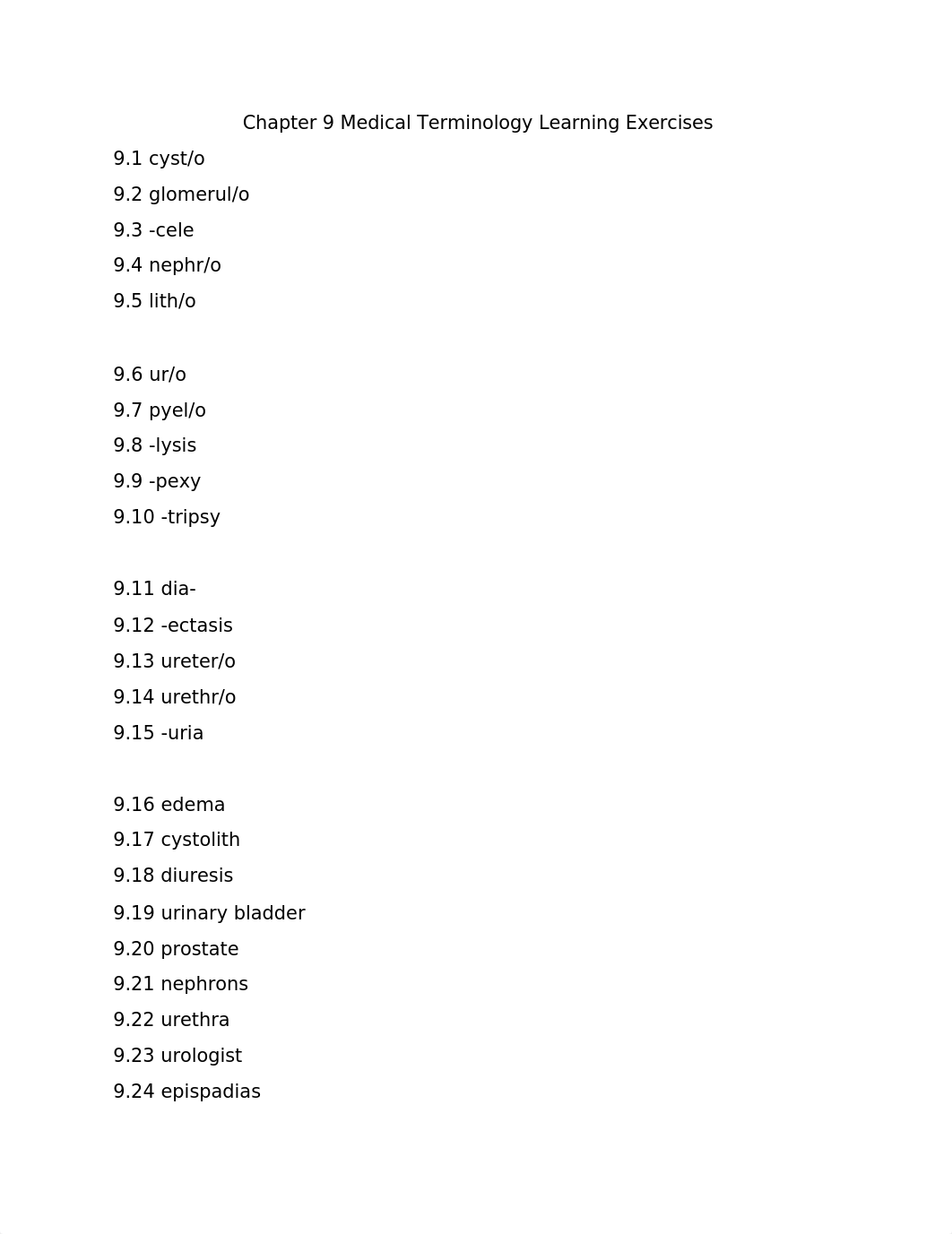 Chapter 9 Medical Terminology Learning Exercises.docx_d1jcklsvddi_page1