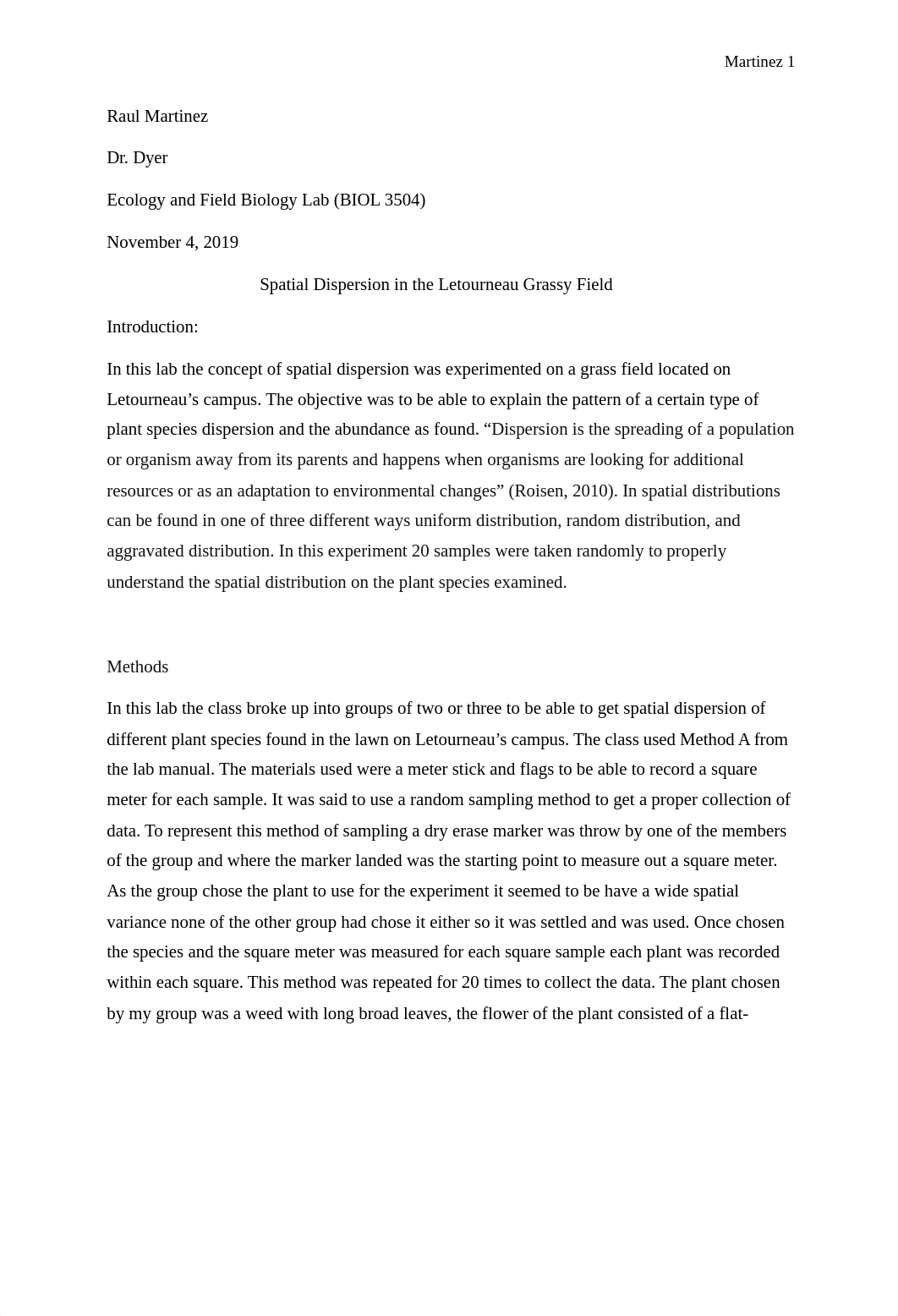 Spatial Dispersion lab report.docx_d1je4uwdqg4_page1