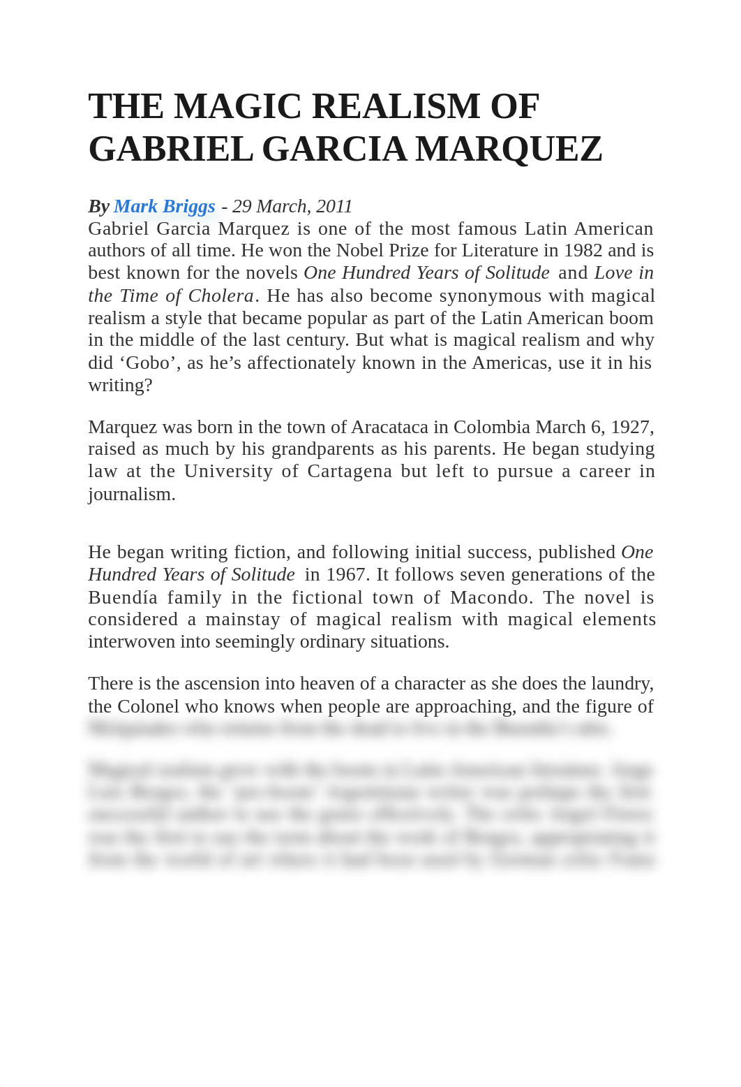 THE MAGIC REALISM OF GABRIEL GARCIA MARQUEZ - reading_d1jpcdu9hu4_page1