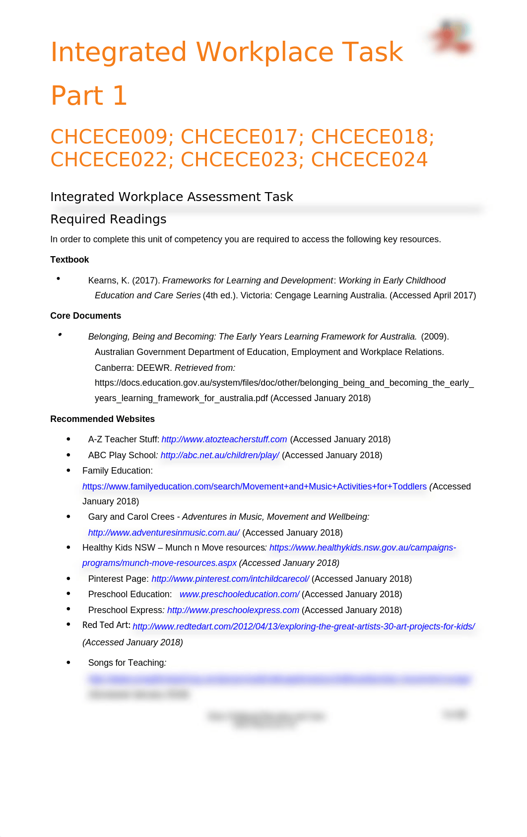 Integrated Workplace Tasks (CHCECE017, CHCECE018, CHCECE022, CHCECE023, CHCECE024, CHCECE009) AZA Pa_d1jsairzss6_page3