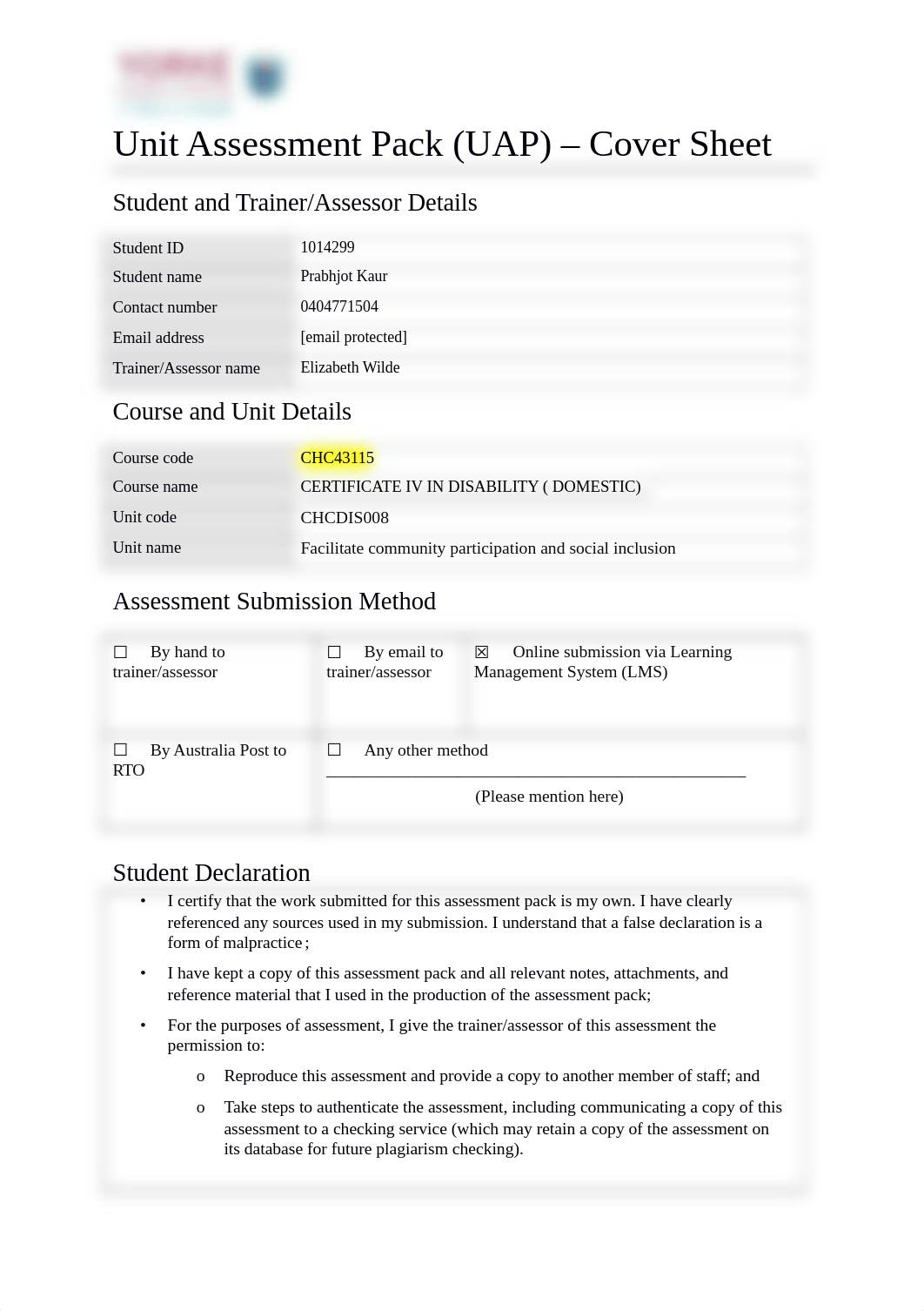 CHCDIS008 - Unit Assessment Pack Final (1).docx_d1k2hc8qsk3_page1