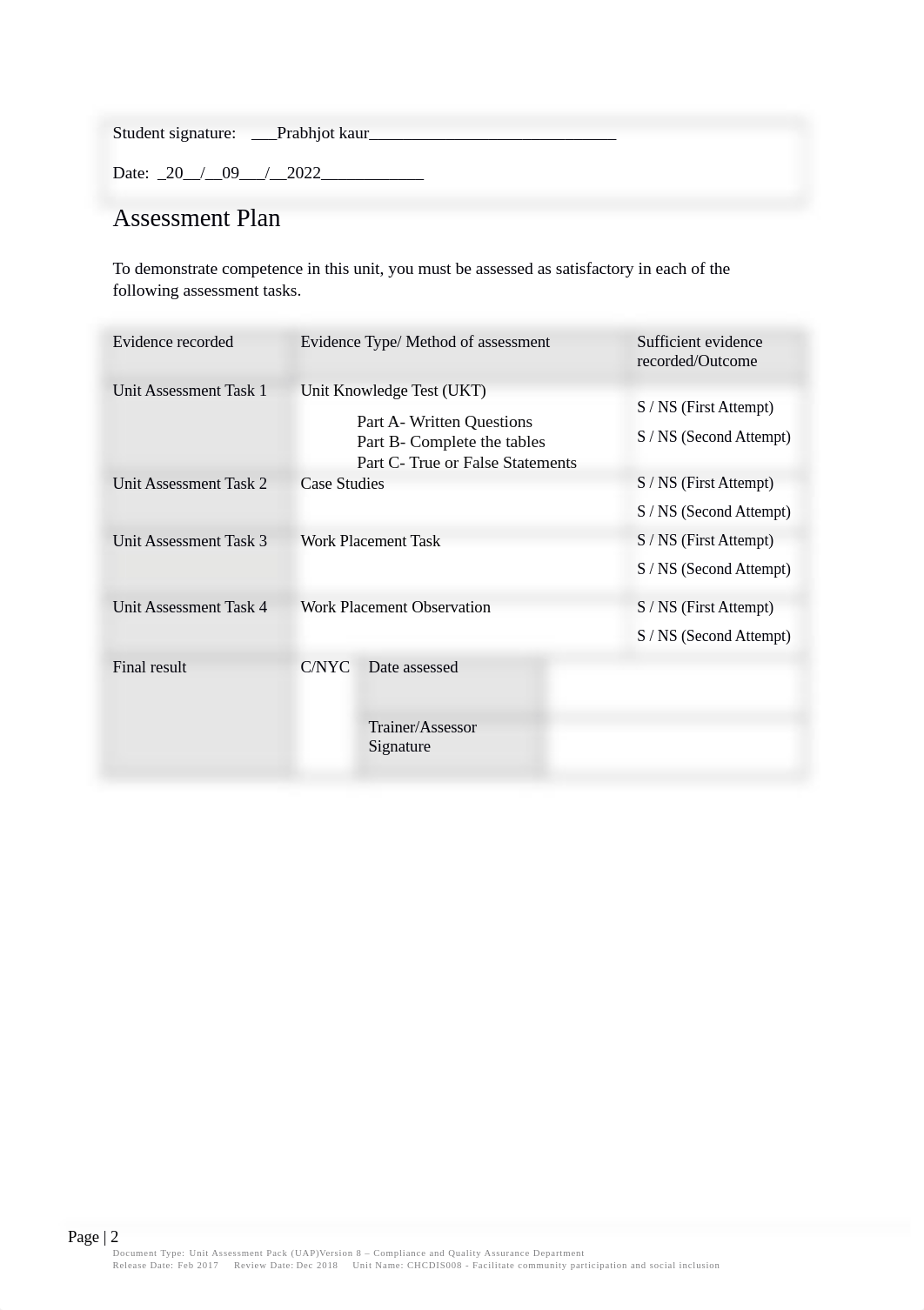 CHCDIS008 - Unit Assessment Pack Final (1).docx_d1k2hc8qsk3_page2