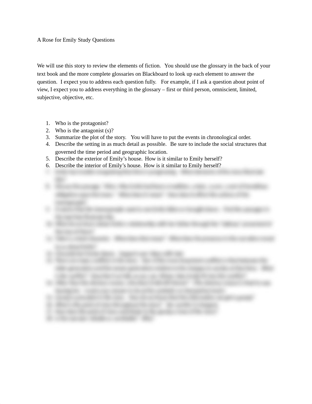 A Rose for Emily Study Questions_d1k4oifa8g8_page1