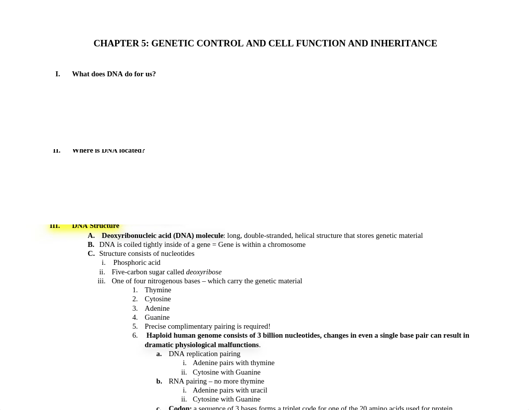 311 Ch. 5 GENETIC CONTROL AND CELL FUNCTION AND INHERITANCE.docx_d1k4zirds0h_page1