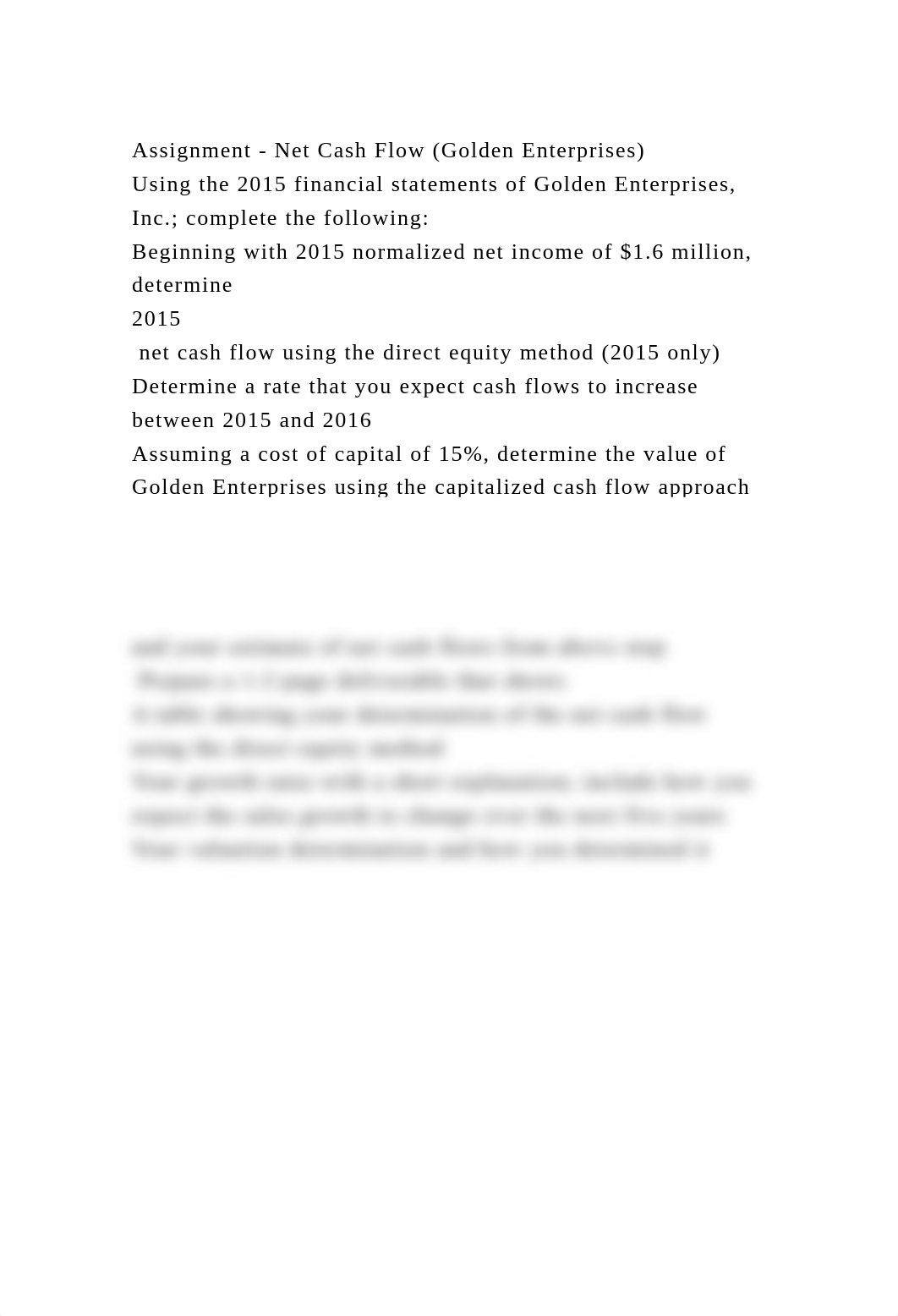 Assignment - Net Cash Flow (Golden Enterprises)Using the 2015 fina.docx_d1kguejsngo_page2