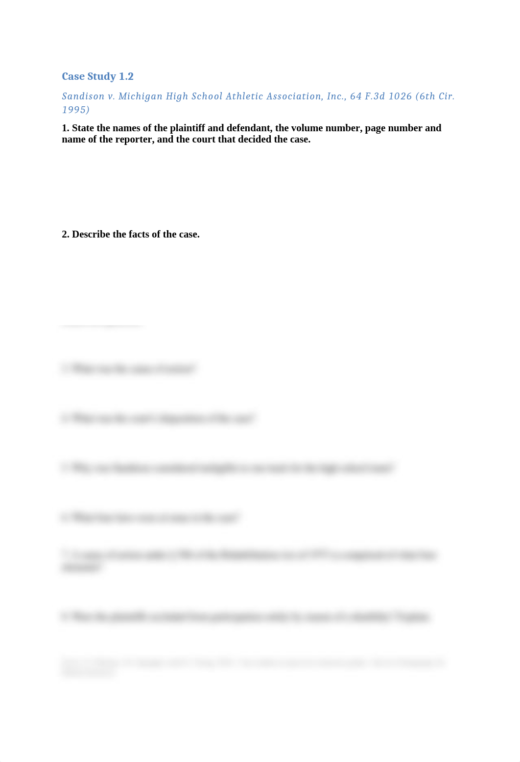 Case Study 1.2 - Sandison v. Michigan High School Athletic Association - Questions (AutoRecovered).d_d1kj7uhw6dd_page1