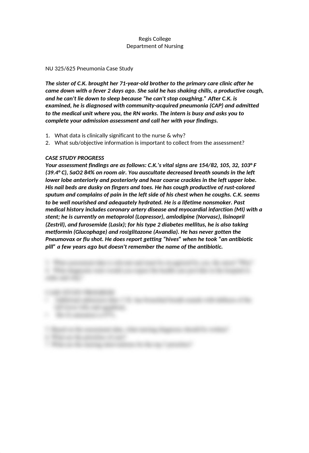 NU 326.625 Pneumonia Case Study .docx_d1ksrd6klq8_page1