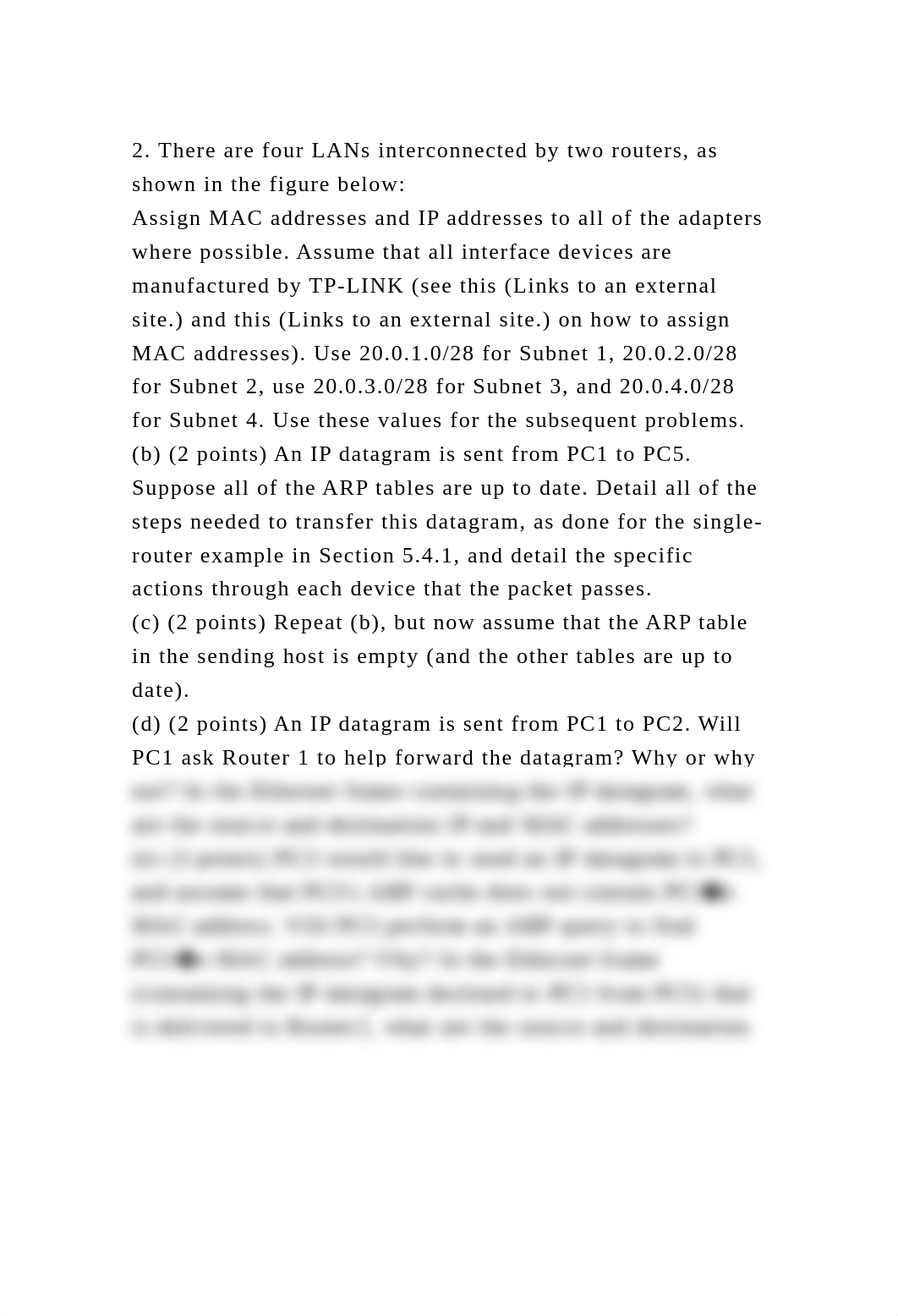 2. There are four LANs interconnected by two routers, as shown in th.docx_d1lffu82z8e_page2