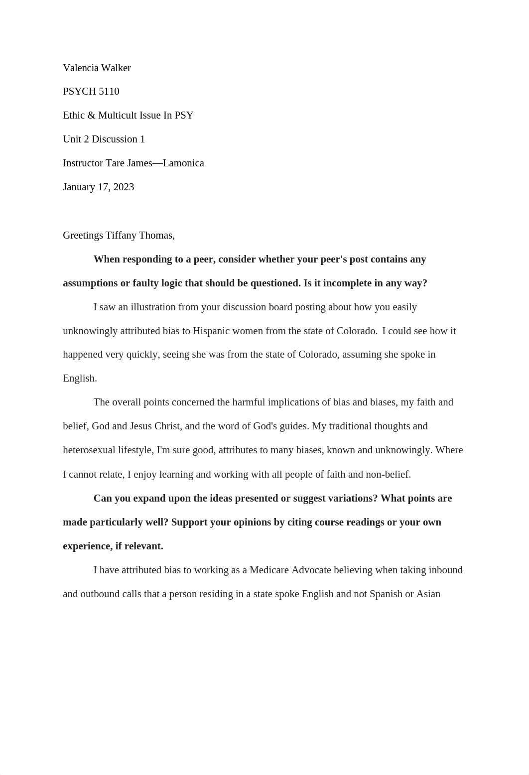 PSYCH 5110  Ethic & Multicult Issue In PSY  Psych 5110 Unit 2 Discussion 1 in response Tiffany Thoma_d1ljxyrspsb_page1