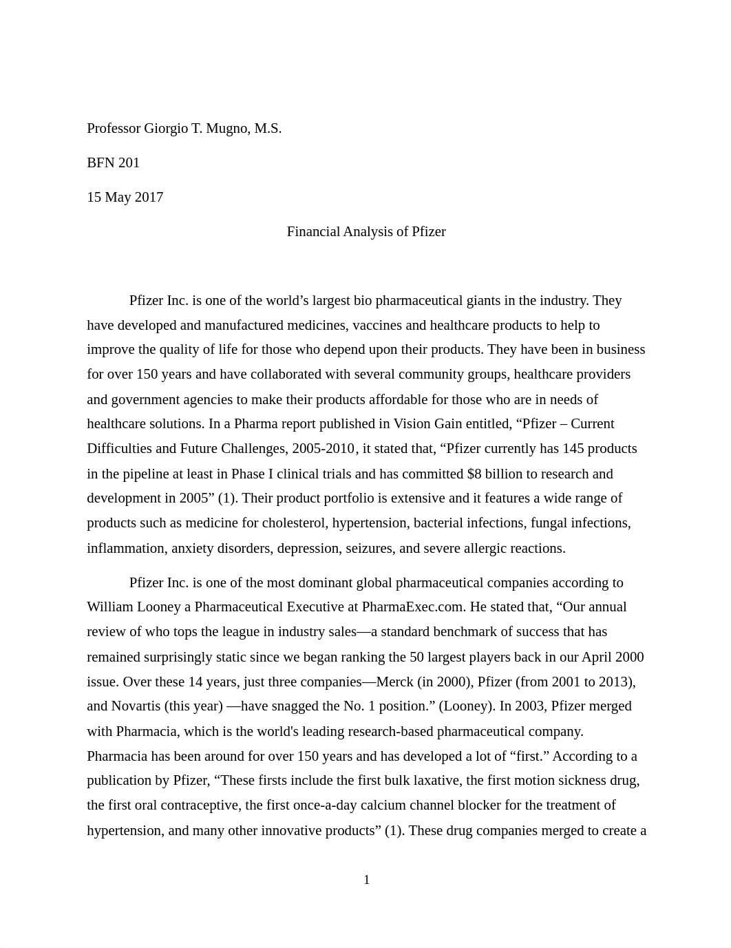 BFN 201 Financial analysis of Pfizer.docx_d1luswfedko_page1