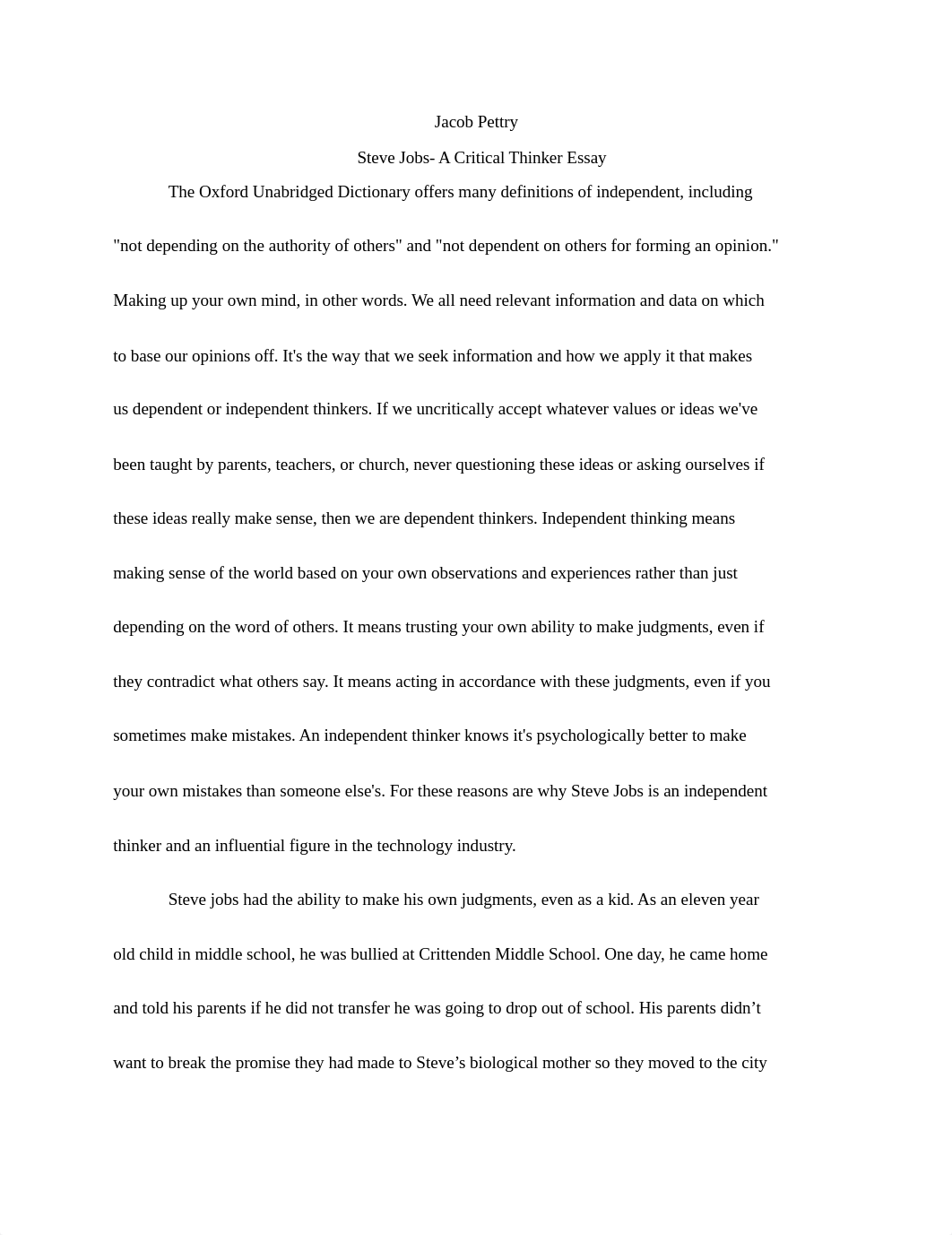 Jacob Pettry Critical Thinker Essay.docx_d1luuk815i7_page1