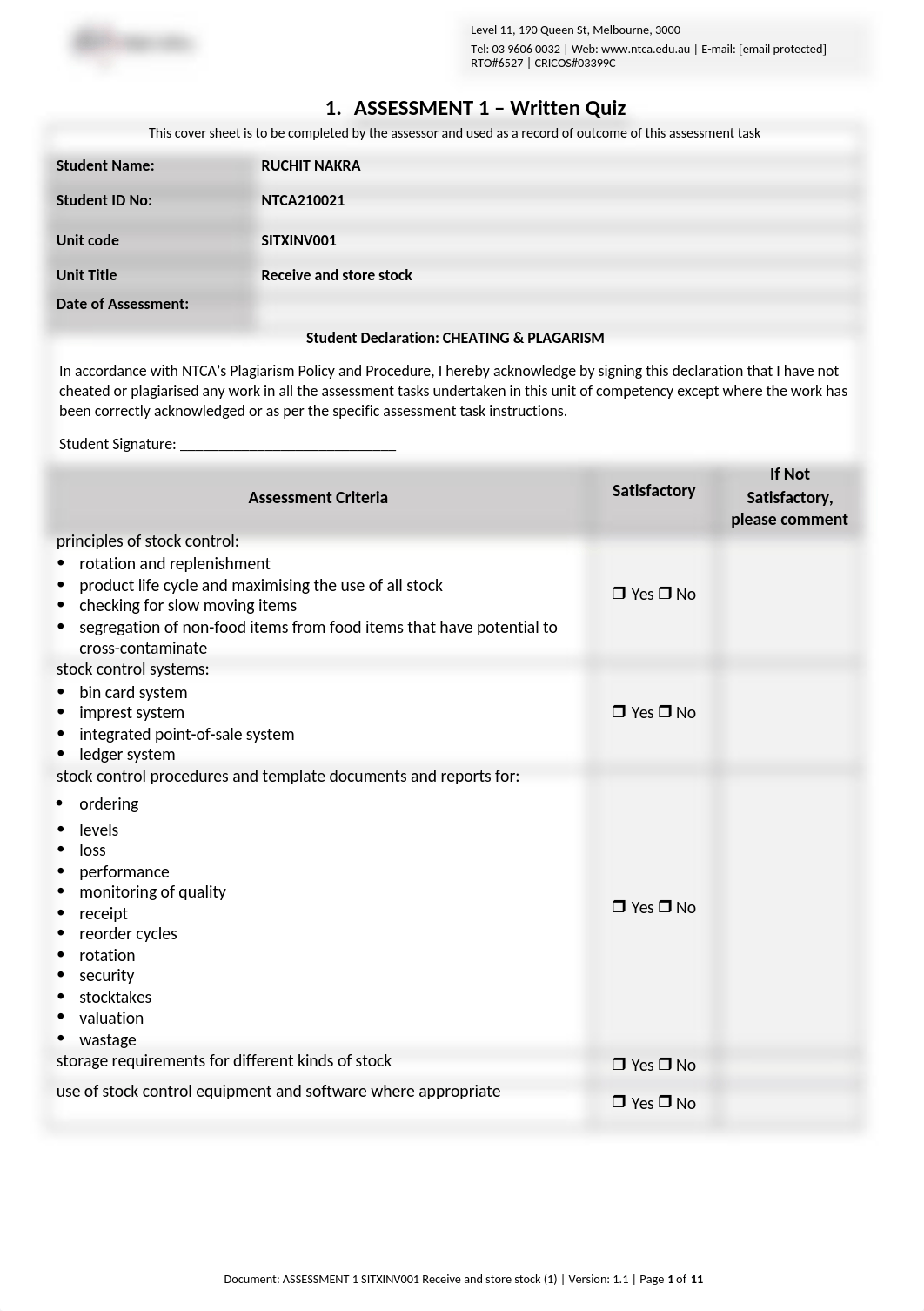 ASSESSMENT 1 SITXINV001 Receive and store stock (1).docx_d1ma6odki12_page1