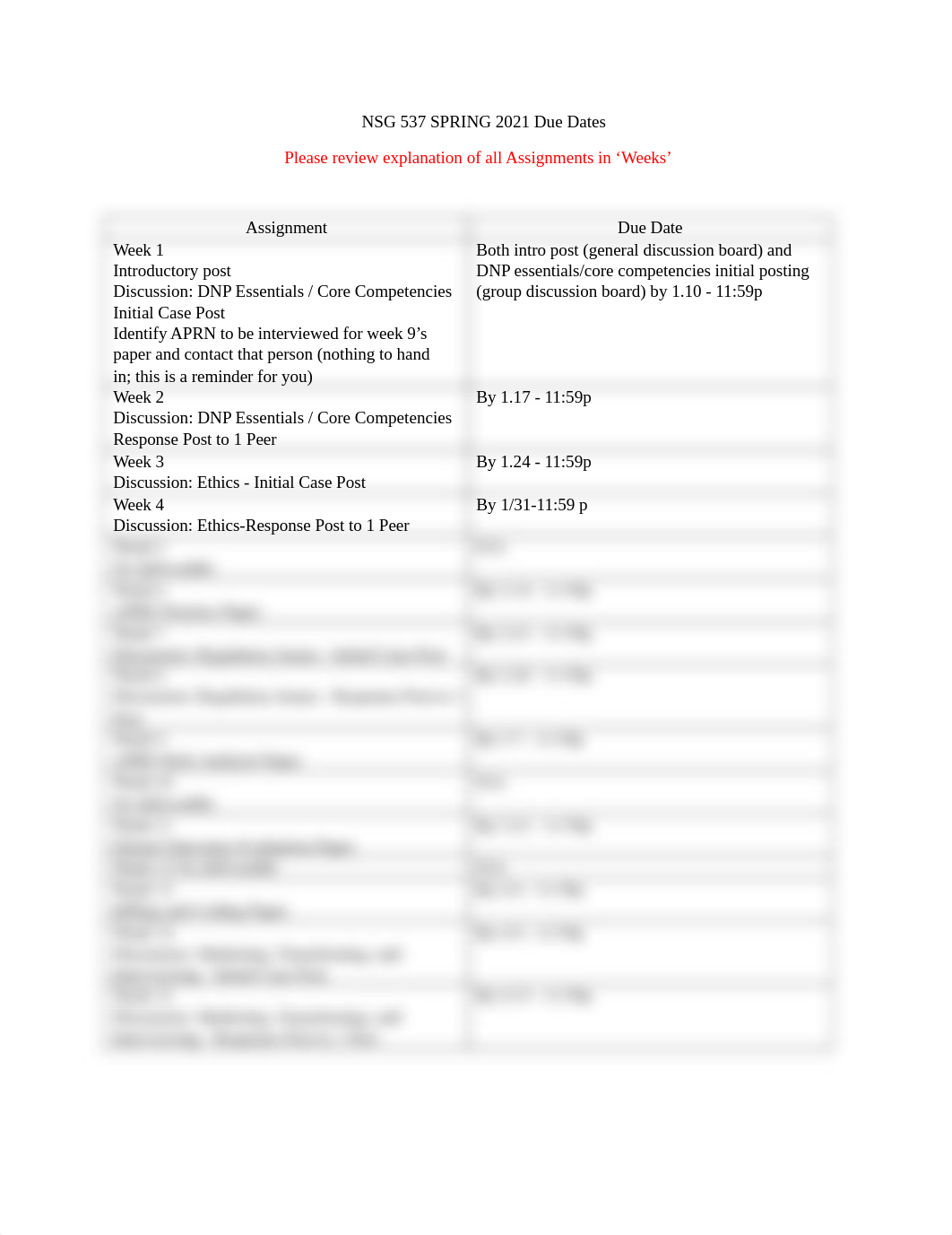 NSG 537-SPR 2021-Due Dates (1).docx_d1mqzo8eyj0_page1