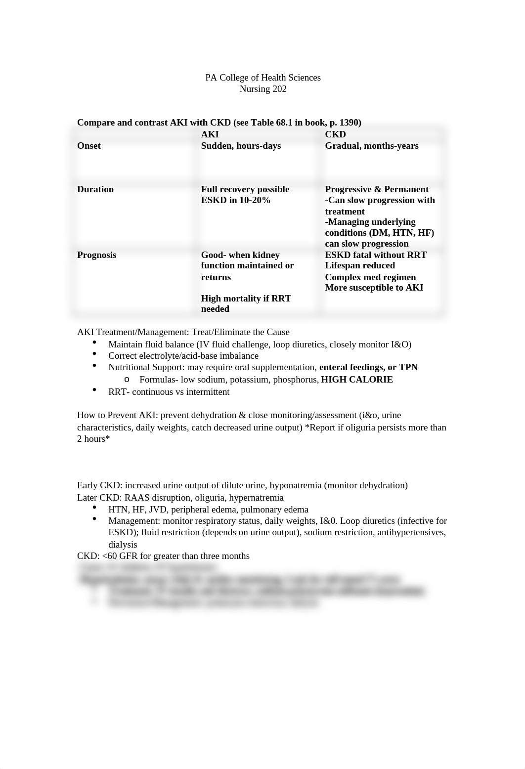 Study Guide AKI & CKD Compare and Contrast Charts.docx_d1mwjrldi16_page1