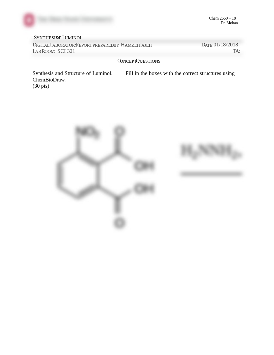 Jajeh.Hamzeh Synthesis of Luminol.docx_d1n6msm4uxe_page1