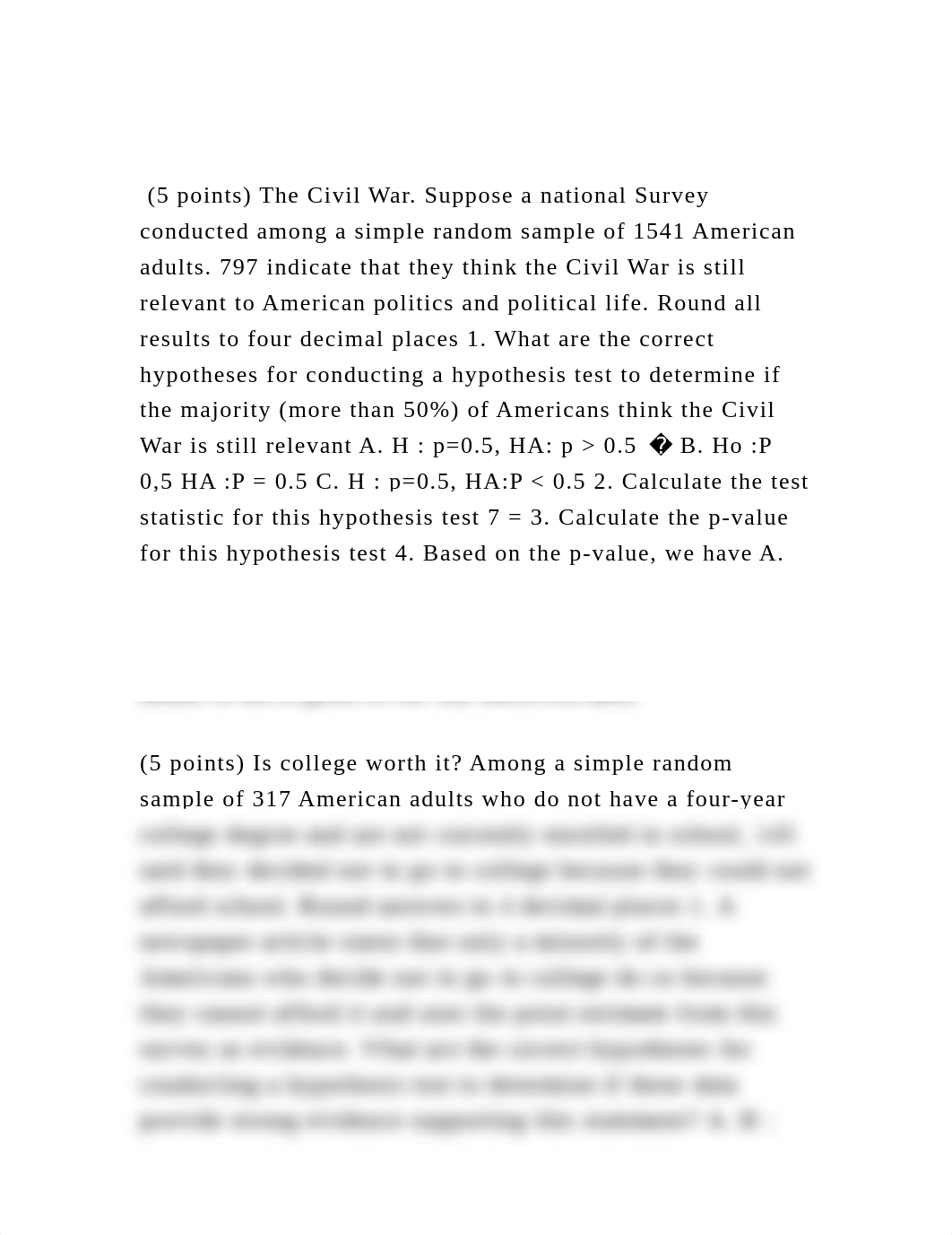 (5 points) The Civil War. Suppose a national Survey conducted amo.docx_d1nbs0arcmg_page2