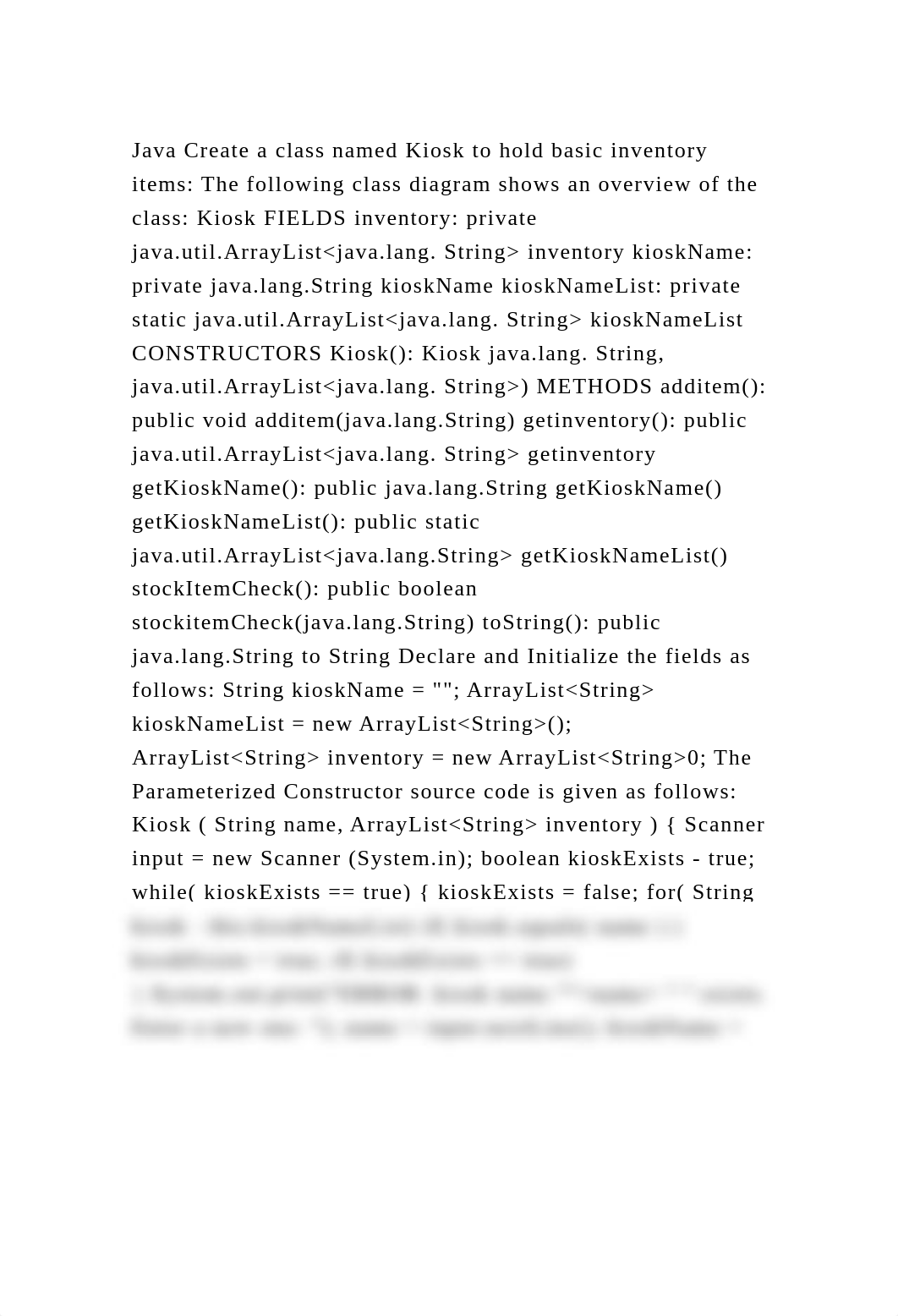 Java Create a class named Kiosk to hold basic inventory items The f.docx_d1o2xivcilv_page2