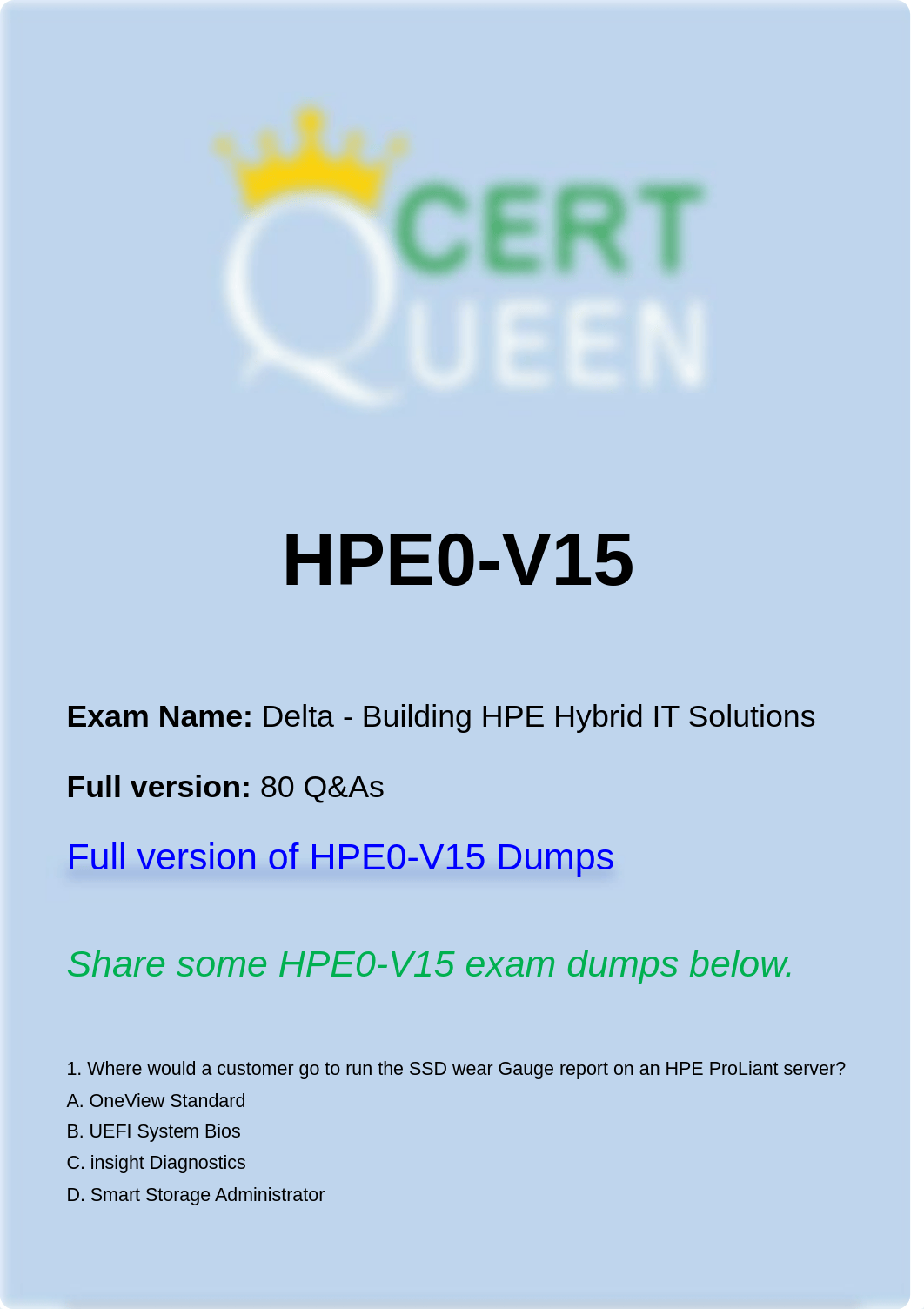 HPE0-V15  Delta - Building HPE Hybrid IT Solutions Dumps.pdf_d1o52e25me0_page1