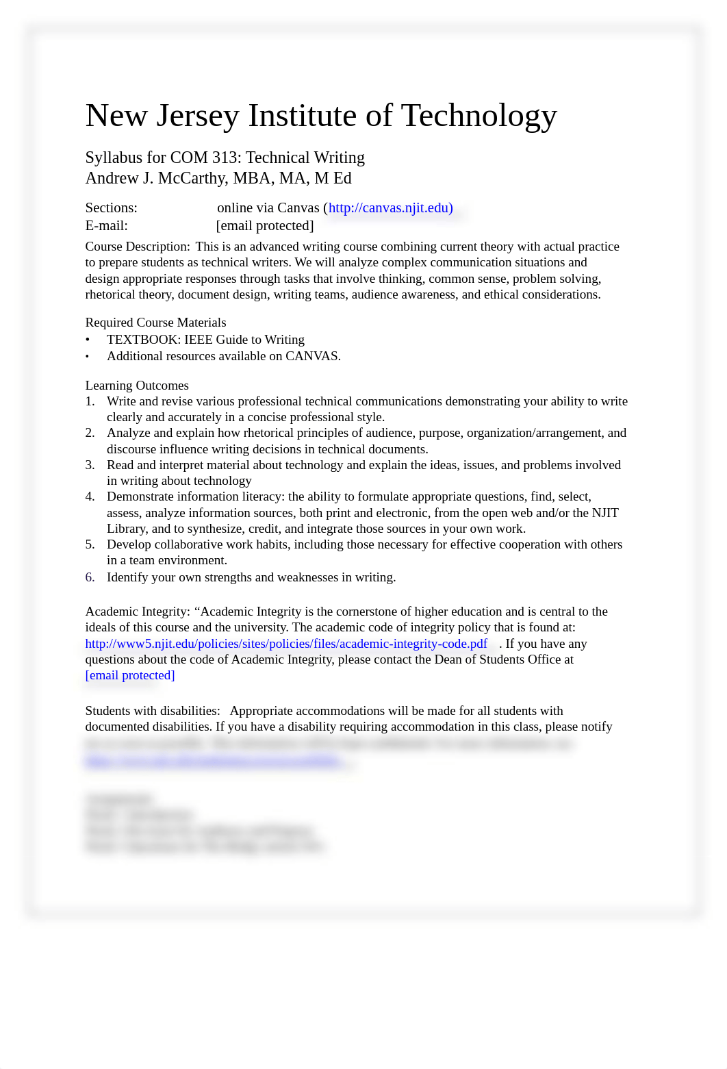 McCarthy COM 313 Technical Writing Syllabus.pdf_d1oa8ss6uym_page1